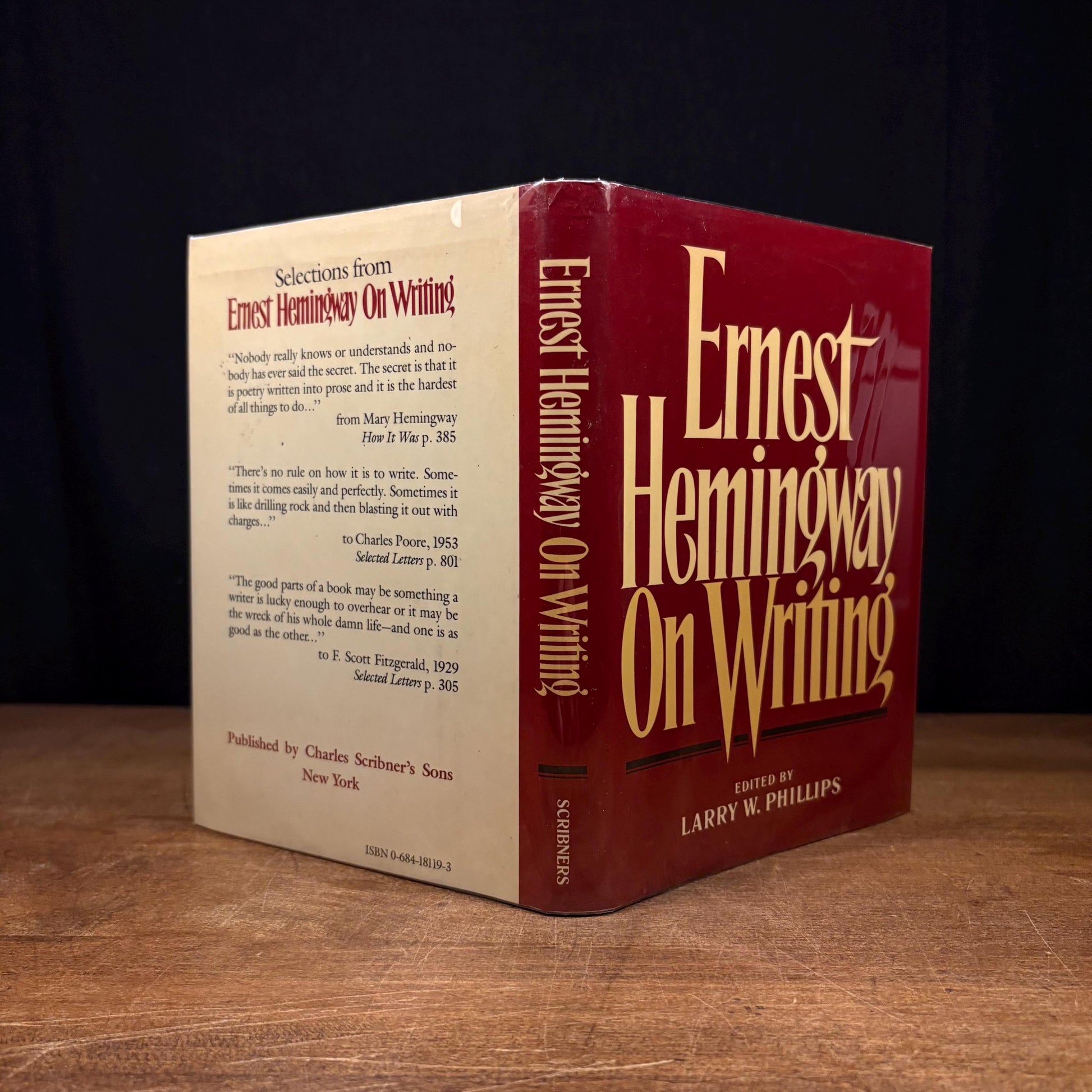 First Printing - Ernest Hemingway on Writing / Larry W. Phillips (1984) Vintage Hardcover Book