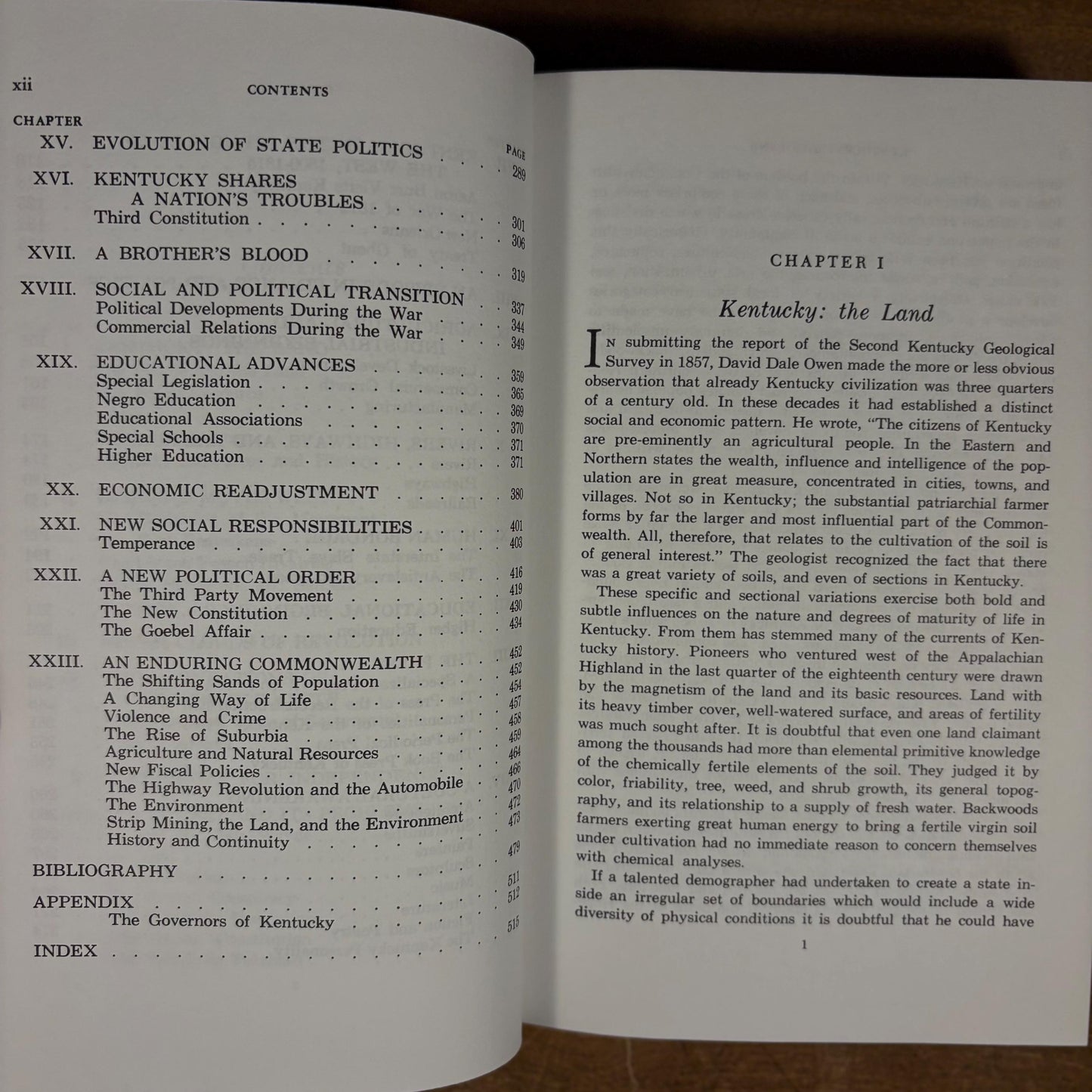 A History of Kentucky / Thomas D. Clark (1992) Vintage Hardcover Book