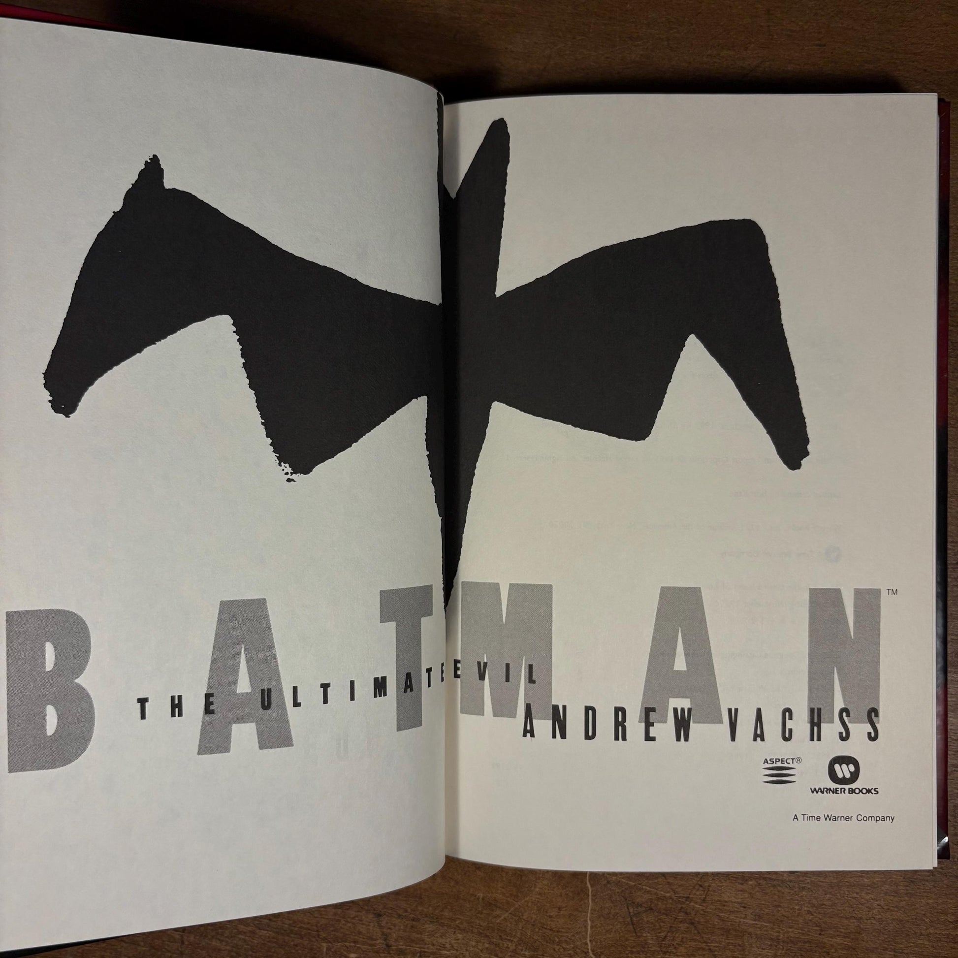 First Printing - Batman: The Ultimate Evil / Andrew Vachss (1995) Vintage Hardcover Book