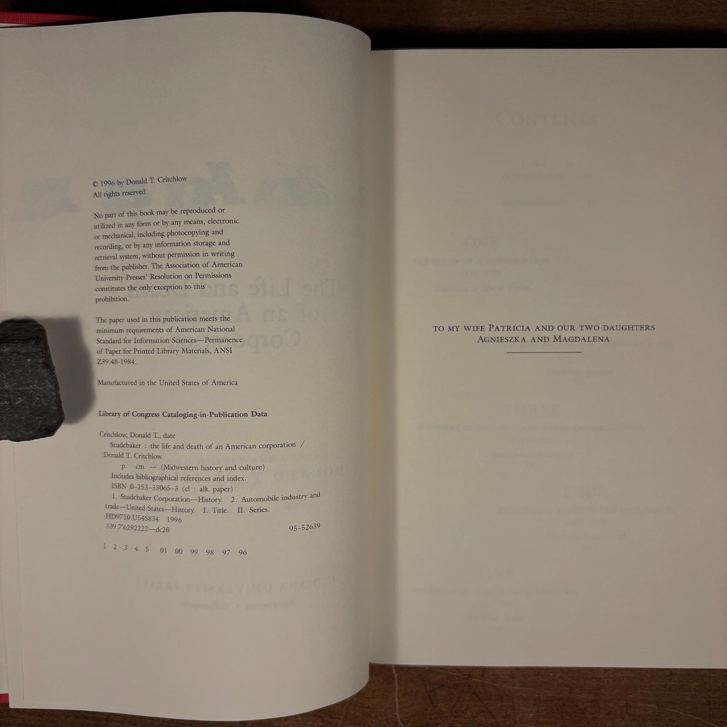 First Printing - Studebaker: The Life and Death of an American Corporation / Donald L. Critchlow (1996) Vintage Hardcover Book