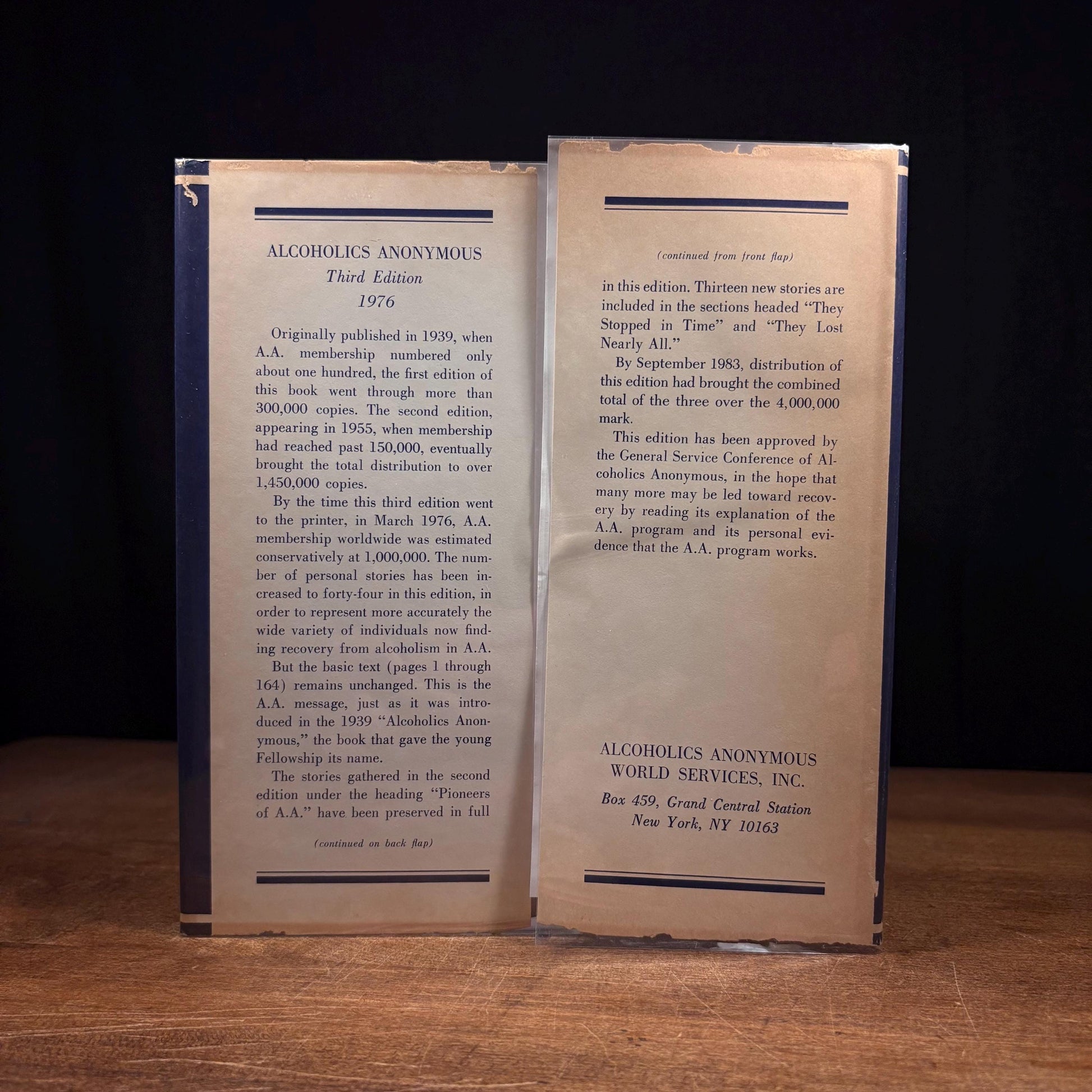 Third Edition - Alcoholics Anonymous (1988) Vintage Hardcover Book