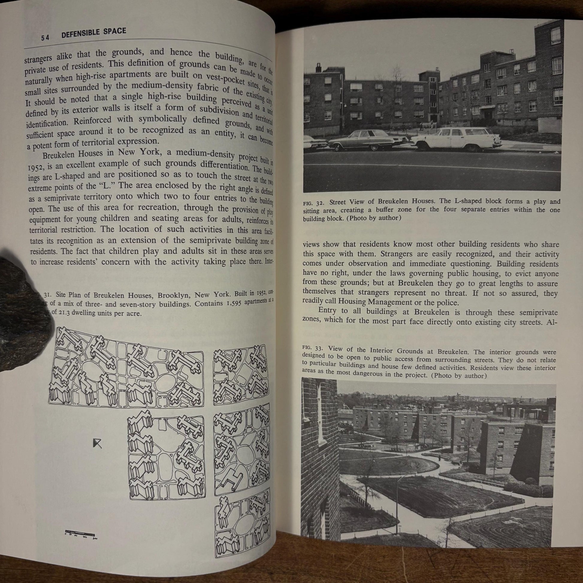 First Printing - Defensible Space: Crime Prevention Through Urban Design / Oscar Newman (1972) Vintage Hardcover Book
