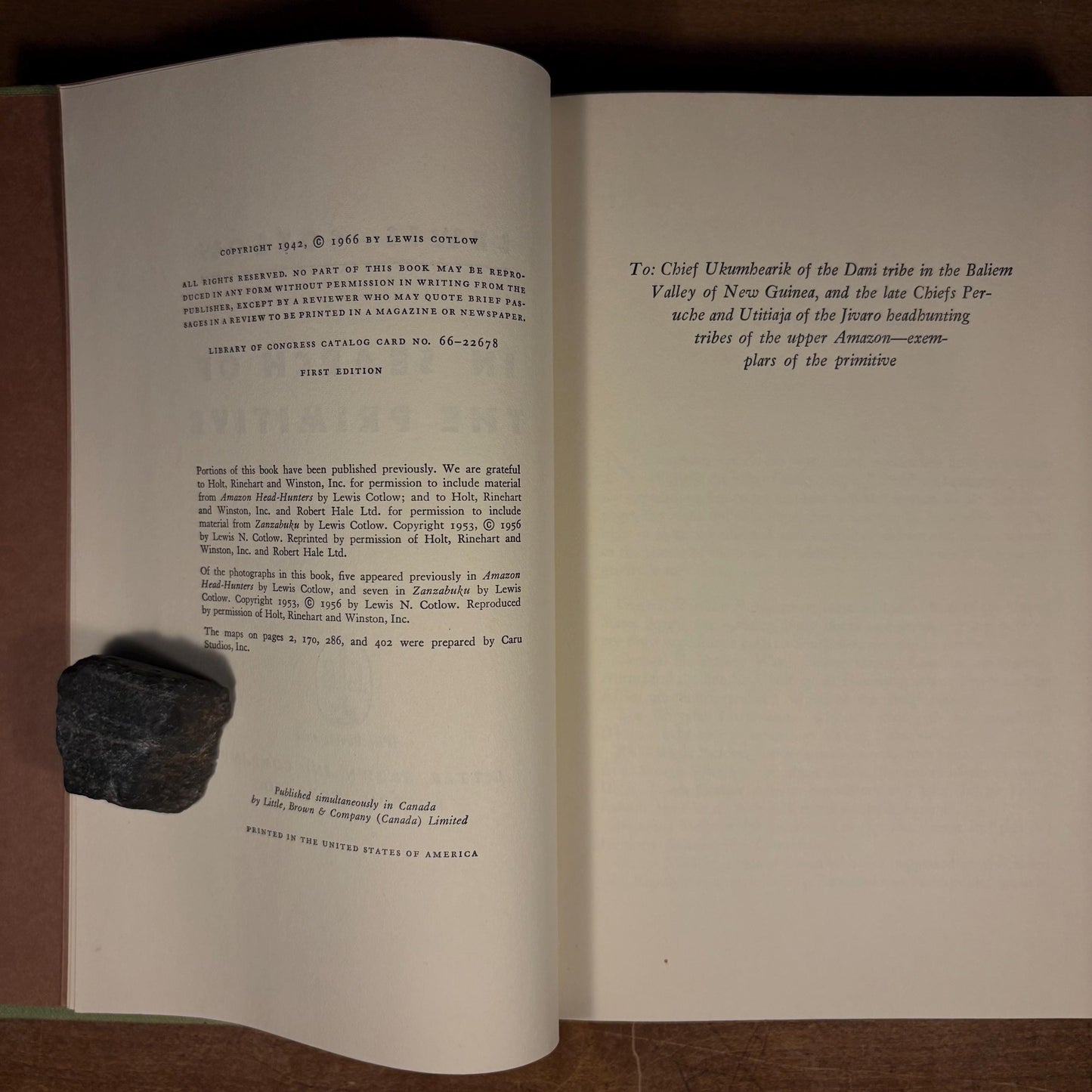 First Printing - In Search of the Primitive / Lewis Cotlow (1966) Vintage Hardcover Book