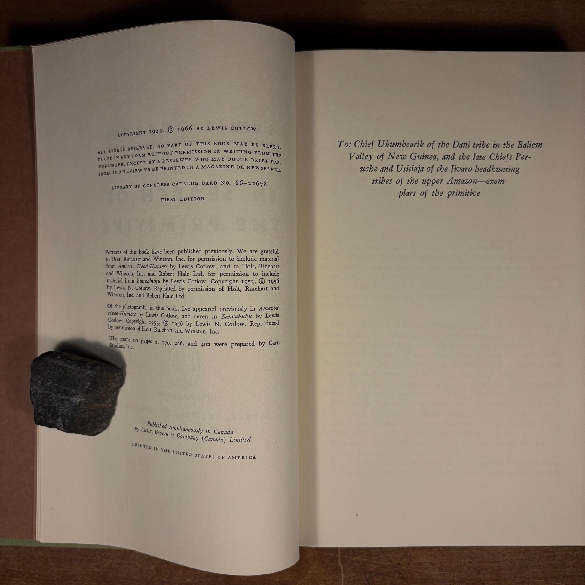 First Printing - In Search of the Primitive / Lewis Cotlow (1966) Vintage Hardcover Book