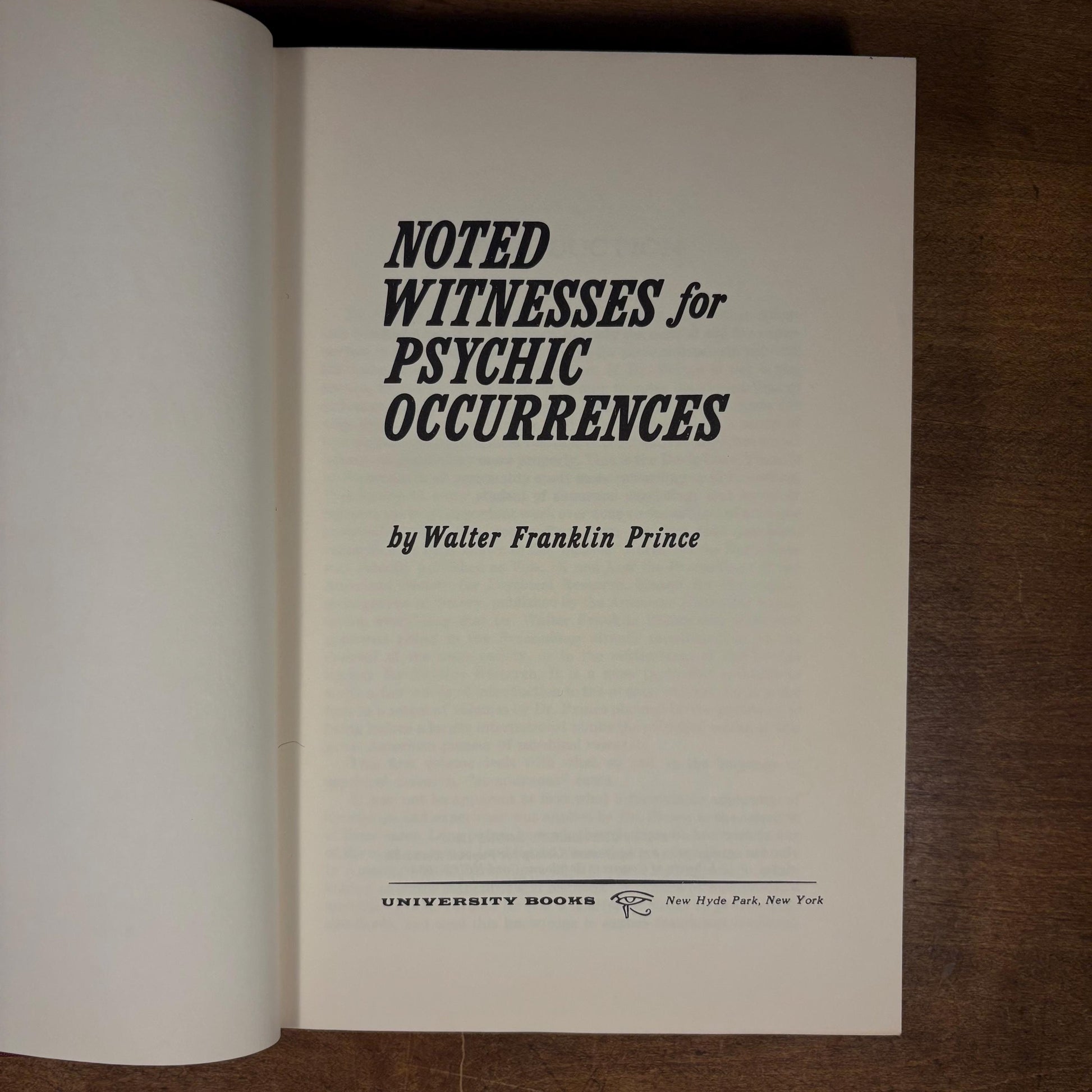 Noted Witnesses for Psychic Occurrences / Walter Franklin Prince (1963) Vintage Hardcover Book