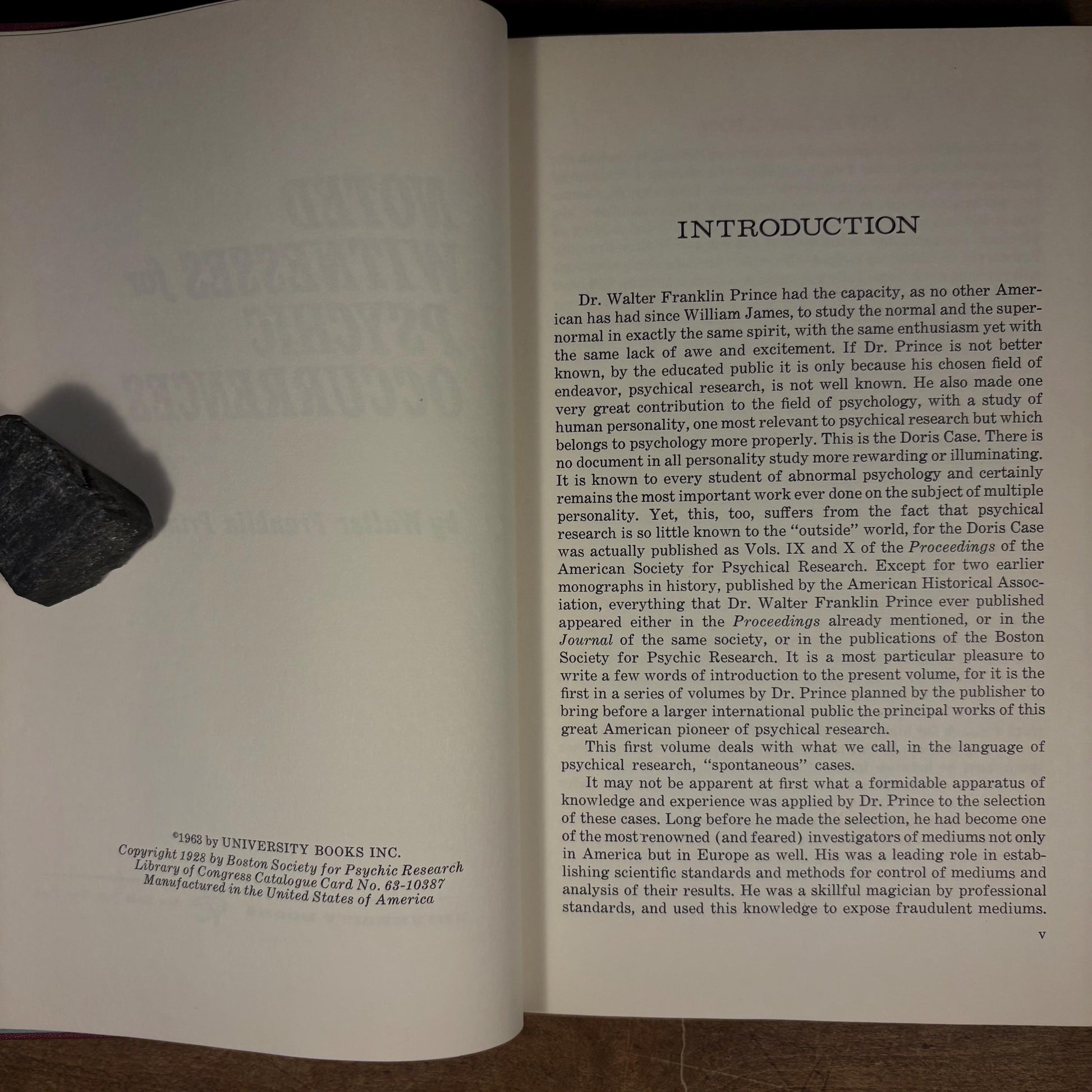 Noted Witnesses for Psychic Occurrences / Walter Franklin Prince (1963) Vintage Hardcover Book