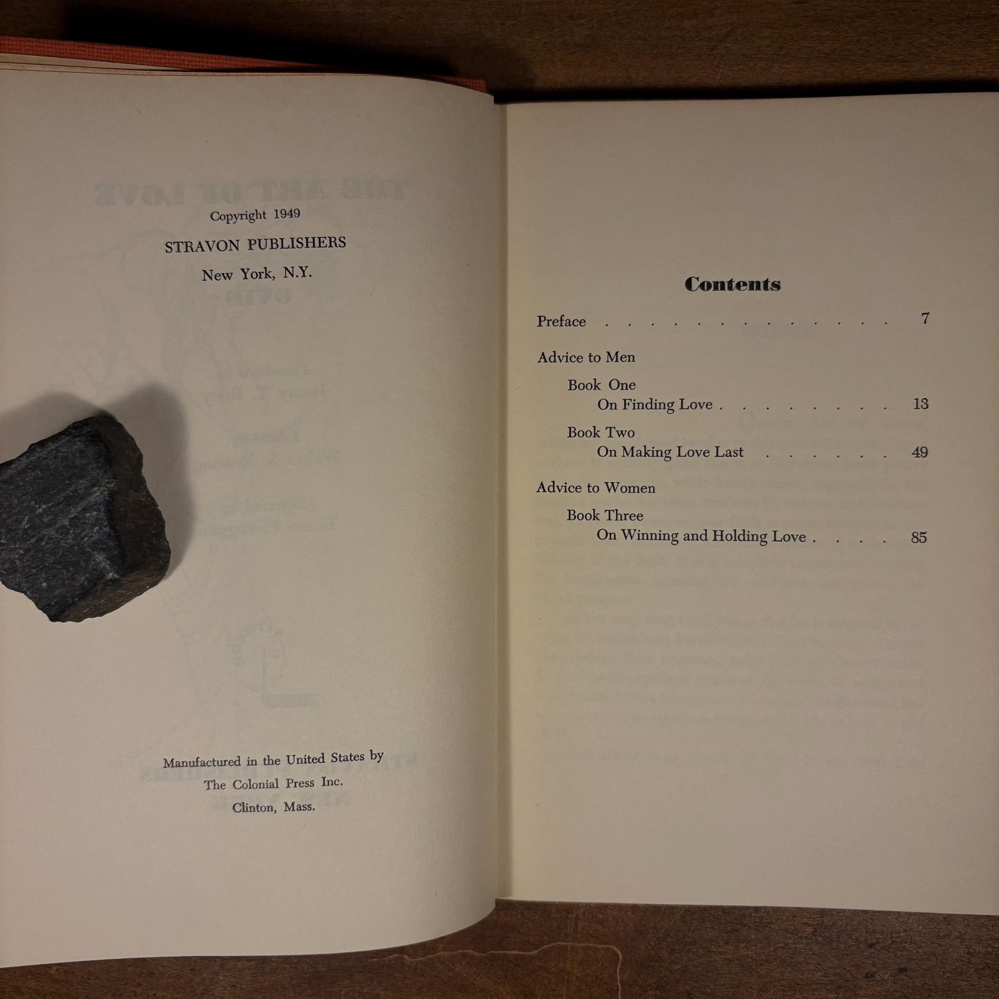 The Art of Love / Ovid (1949) Vintage Hardcover Book