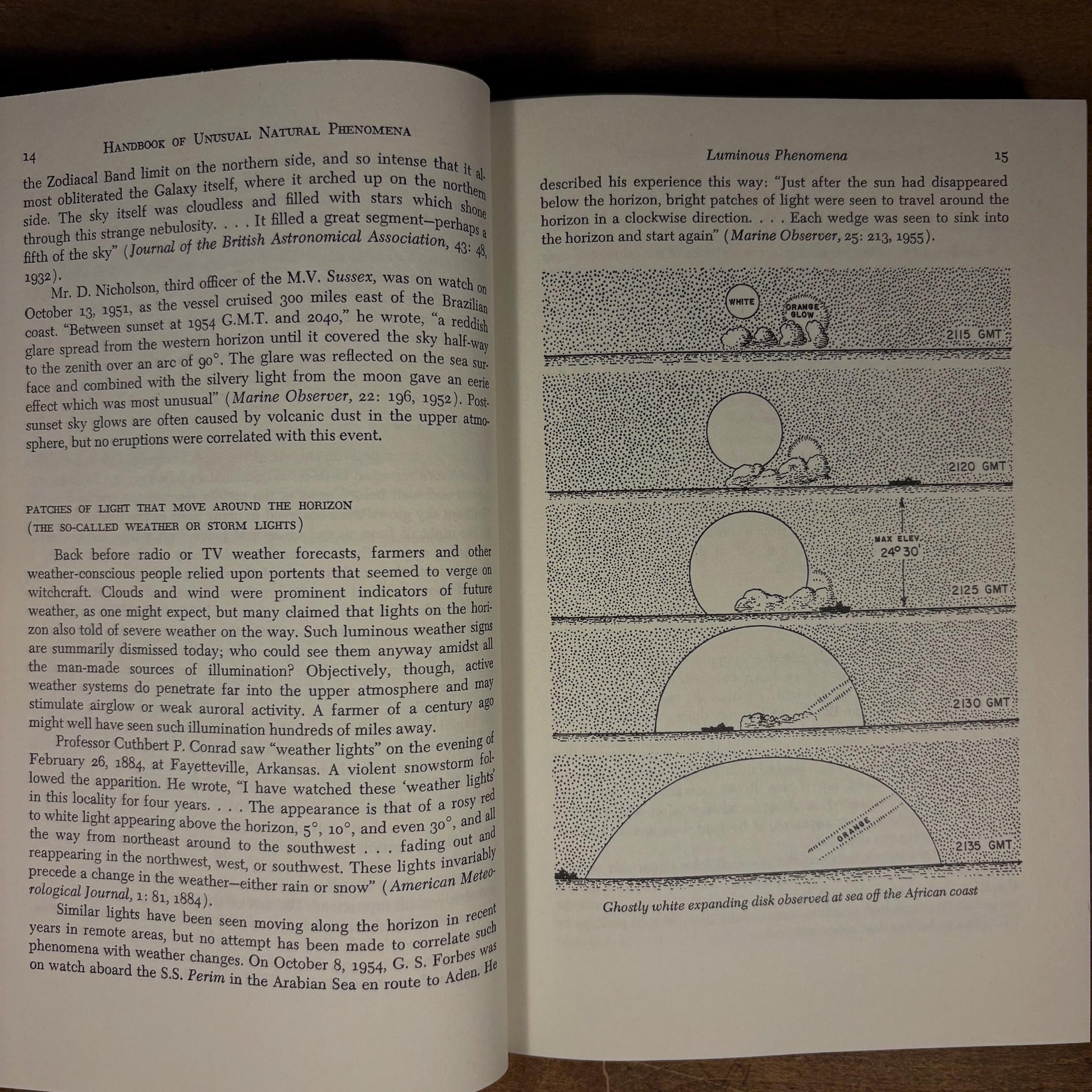 Handbook of Unusual Natural Phenomena: Eyewitness Accounts of Nature’s Greatest Mysteries / William Corliss (1986) Vintage Hardcover Book