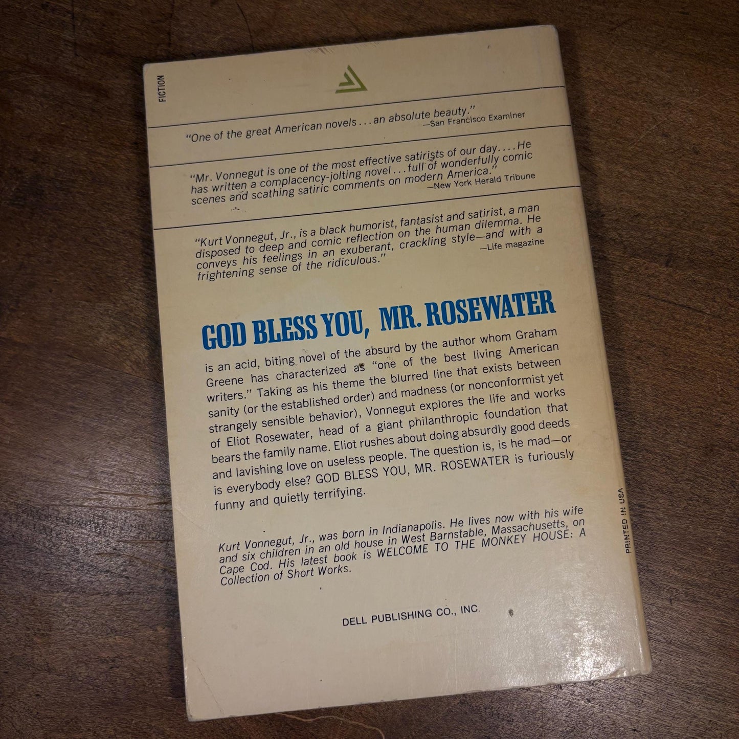 God Bless You, Mr. Rosewater or, Pearls Before Swine / Kurt Vonnegut (1965) Vintage Paperback Book
