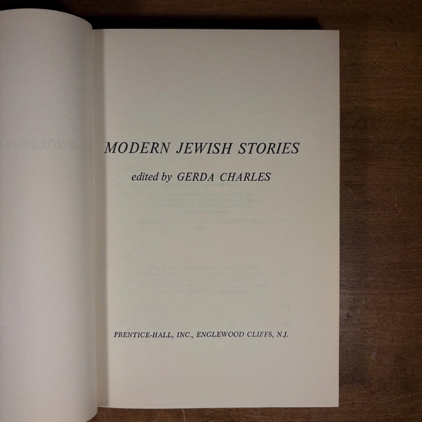 First American Printing - Modern Jewish Stories / Gerda Charles (1965) Vintage Hardcover Book