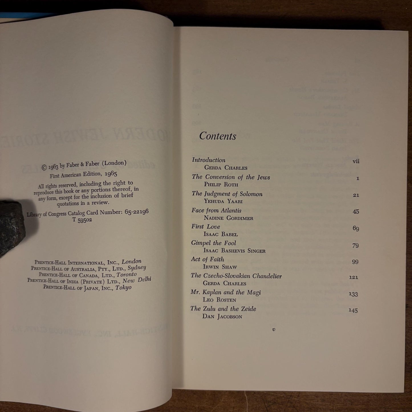 First American Printing - Modern Jewish Stories / Gerda Charles (1965) Vintage Hardcover Book