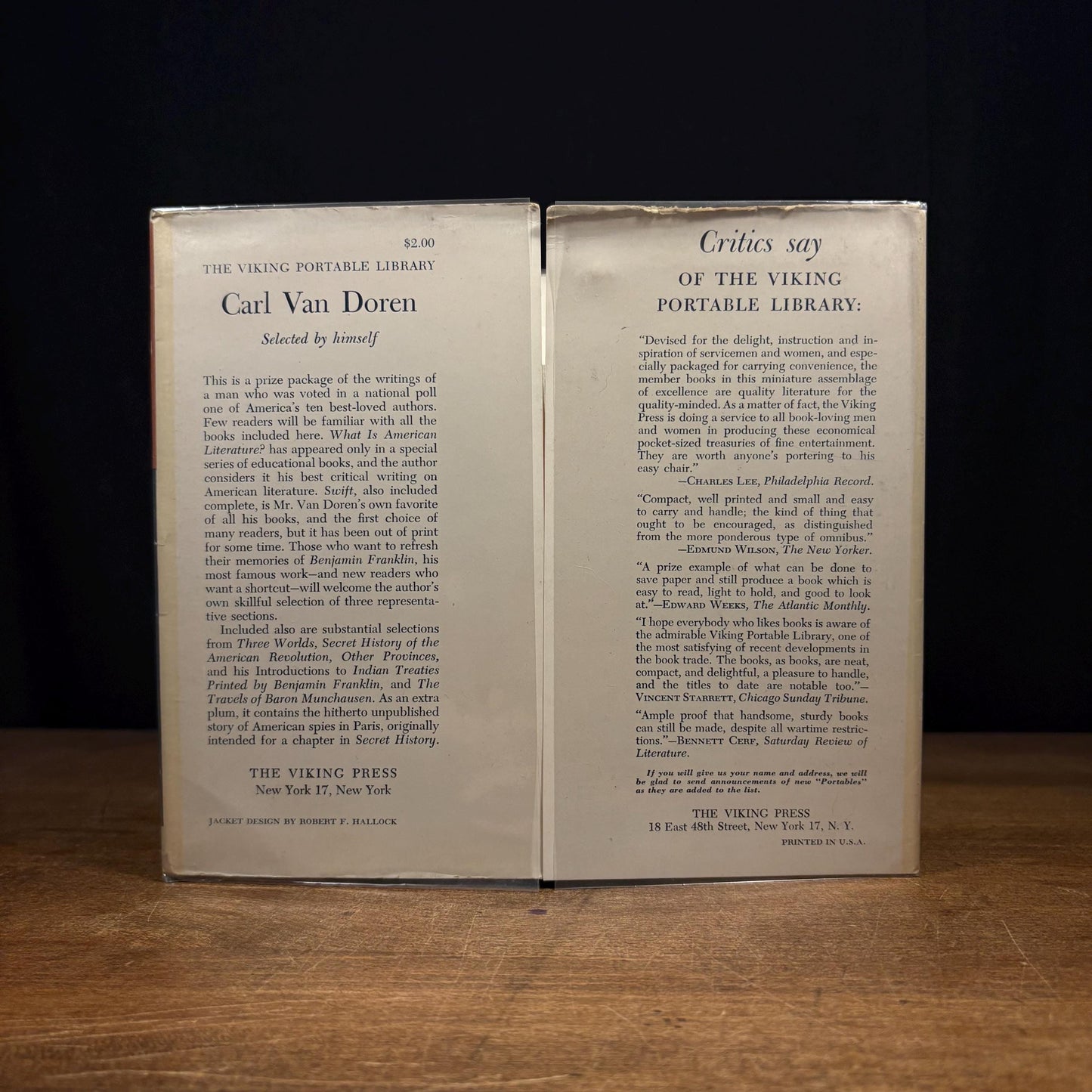 First Printing - The Viking Portable Library: Carl Van Doren / Carl Van Doren (1945) Vintage Hardcover Book