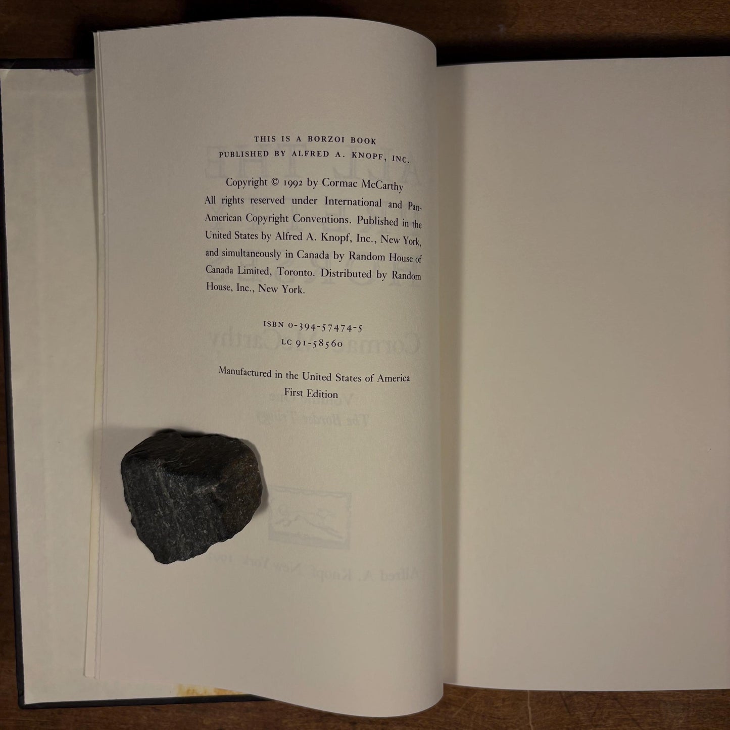 First Printing, Second State - All the Pretty Horses / Cormac McCarthy (1992) Vintage Hardcover Book