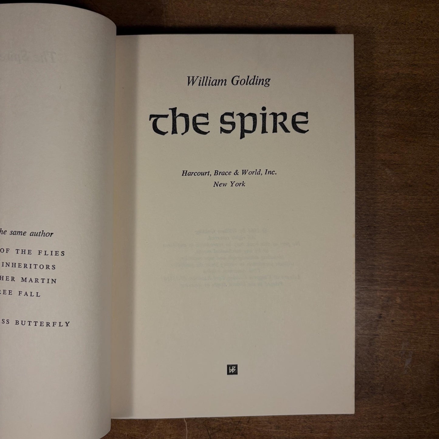 First American Printing - The Spire / William Golding (1964) Vintage Hardcover Book