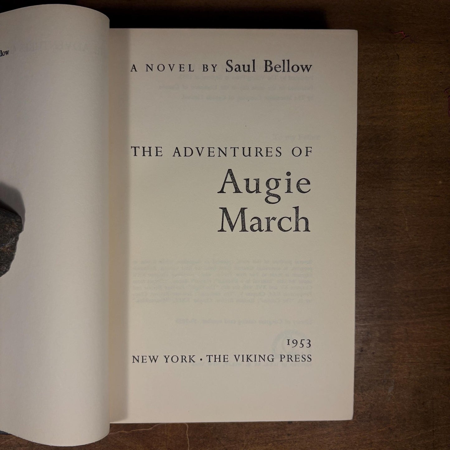 First Printing, Second State - The Adventures of Augie March / Saul Bellow (1953) Vintage Hardcover Book