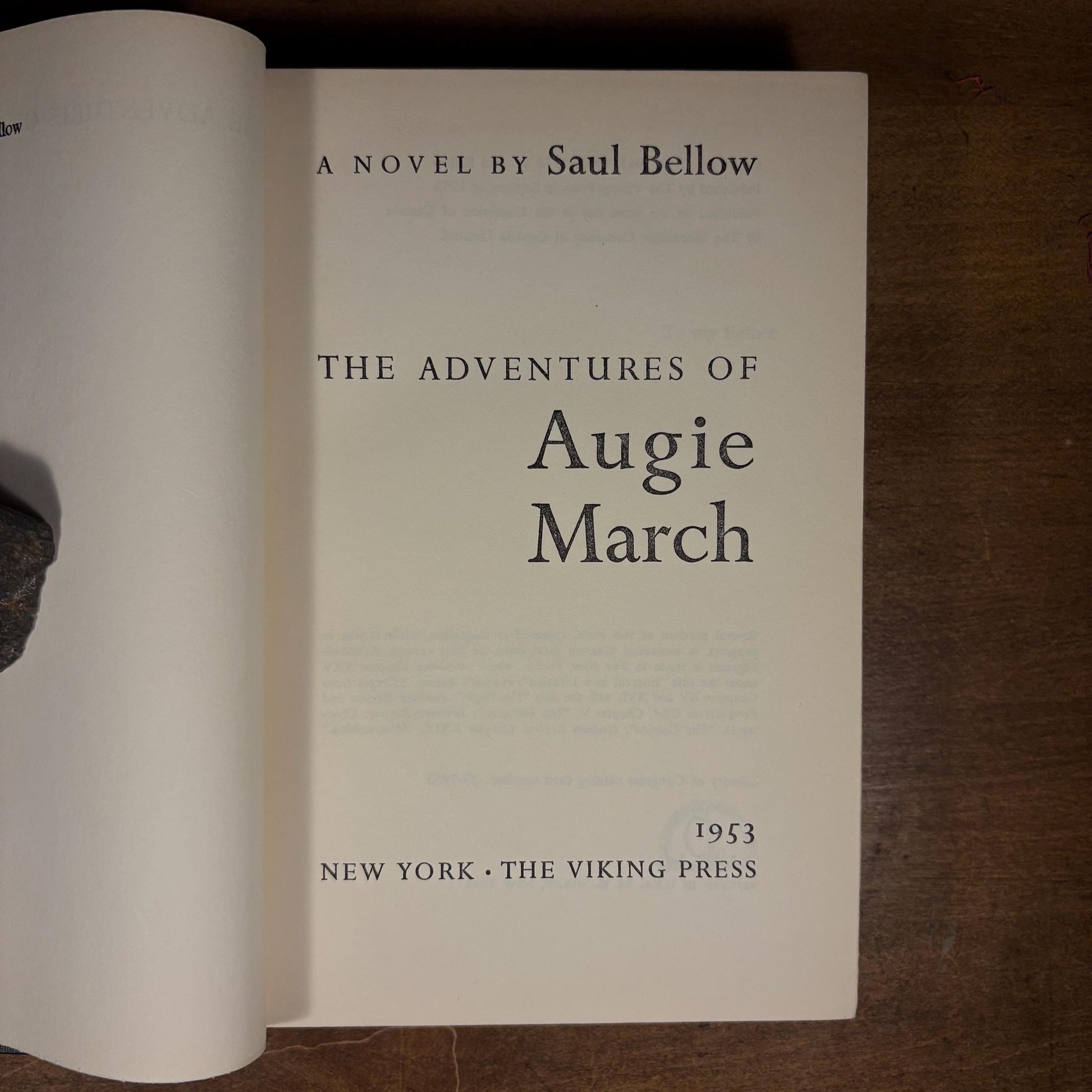 First Printing, Second State - The Adventures of Augie March / Saul Bellow (1953) Vintage Hardcover Book