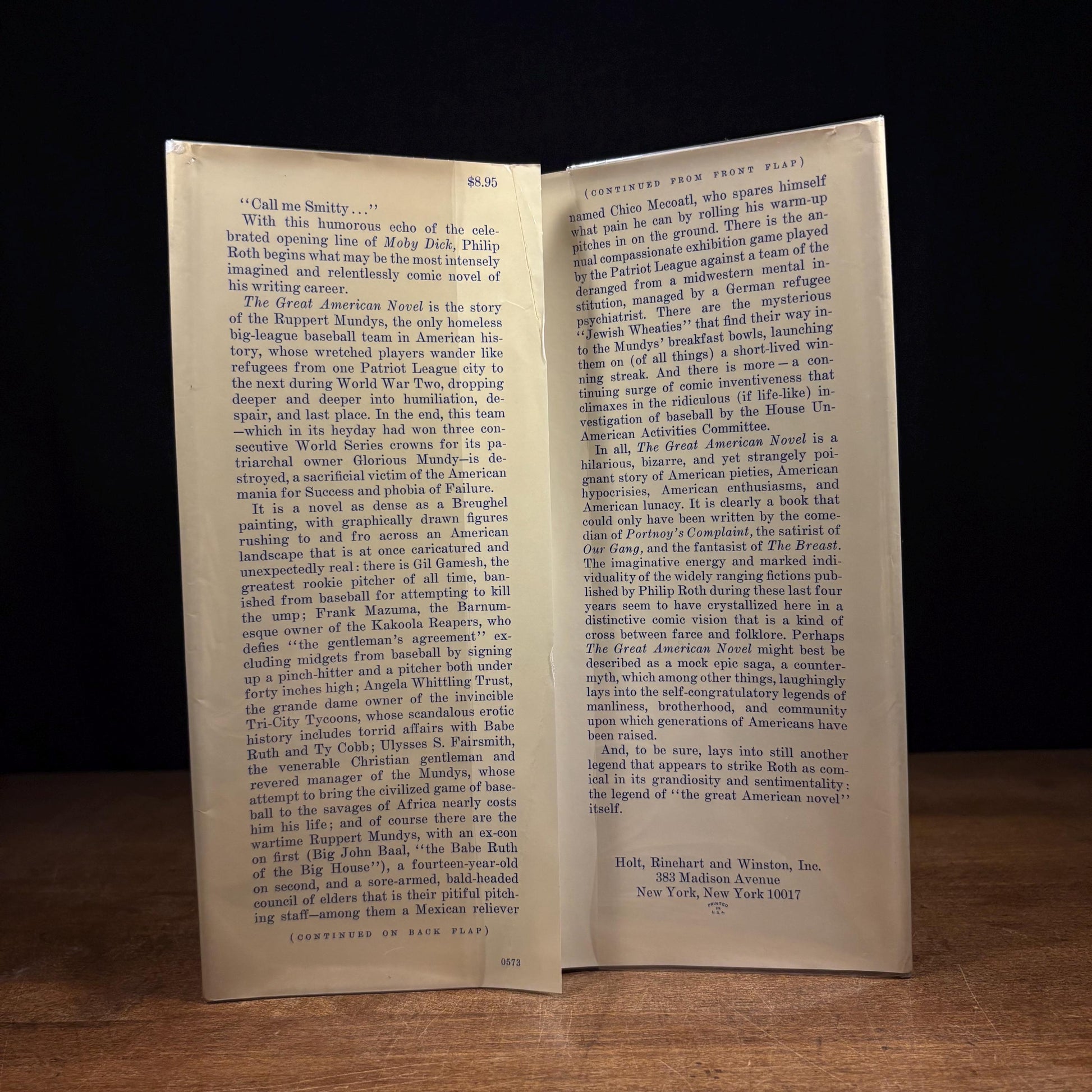 First Printing - The Great American Novel / Philip Roth (1973) Vintage Hardcover Book