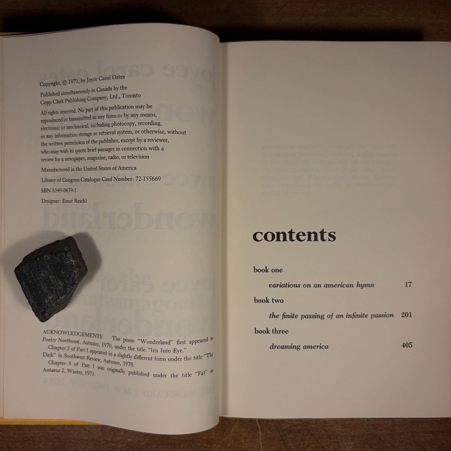 First Printing - Wonderland: A Novel / Joyce Carol Oates (1971) Vintage Hardcover Book