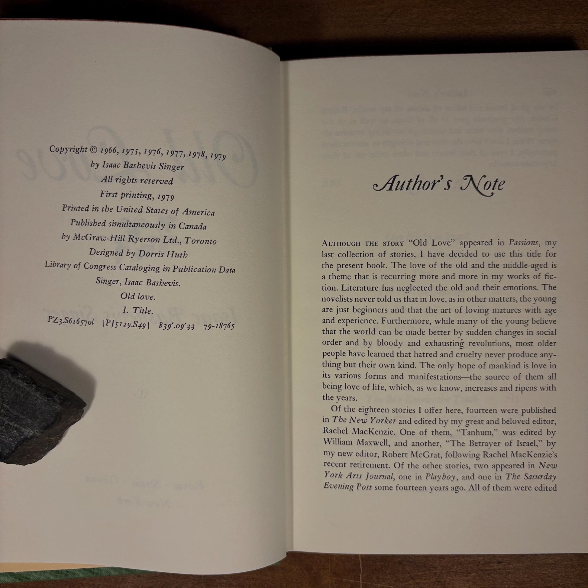 First Printing - Old Love / Isaac Bashevis Singer (1979) Vintage Hardcover Book