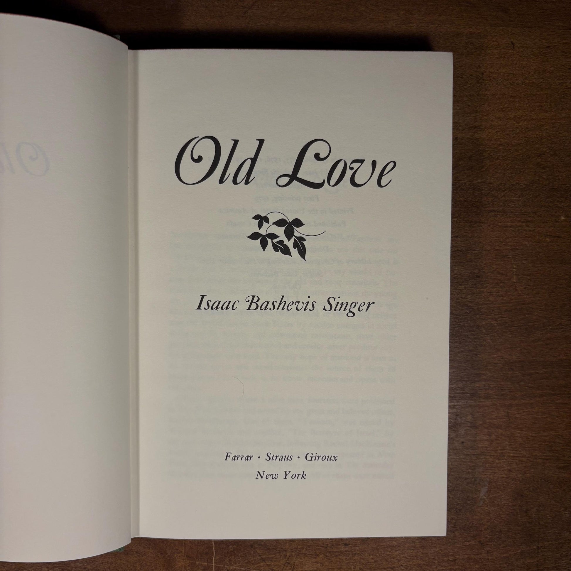First Printing - Old Love / Isaac Bashevis Singer (1979) Vintage Hardcover Book