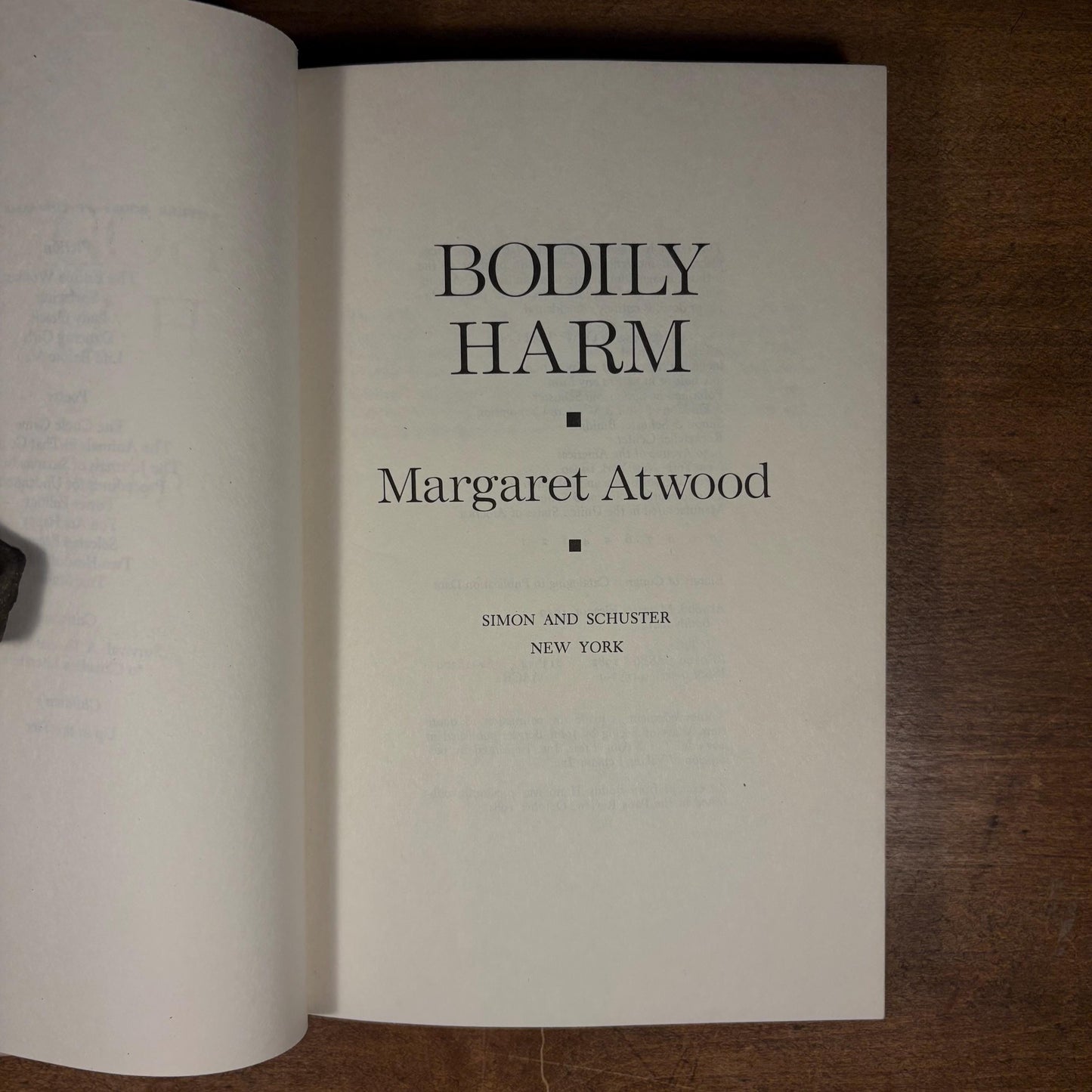 First American Printing - Bodily Harm / Margaret Atwood (1982) Vintage Hardcover Book