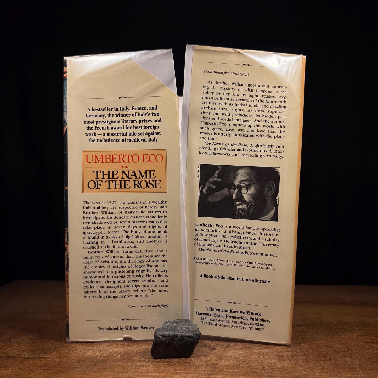 First American Printing - The Name of the Rose / Umberto Eco (1983) Vintage Hardcover Book