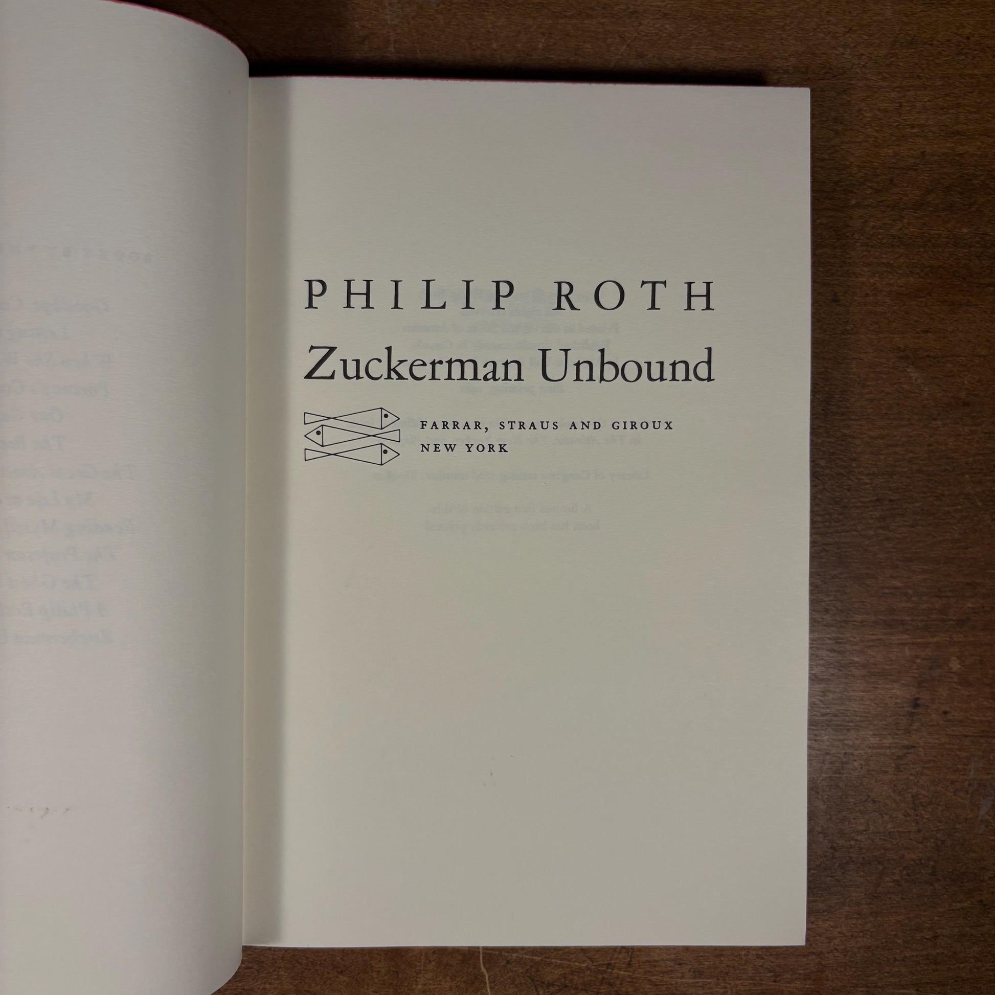 First Printing - Zuckerman Unbound / Philip Roth (1981) Vintage Hardcover Book
