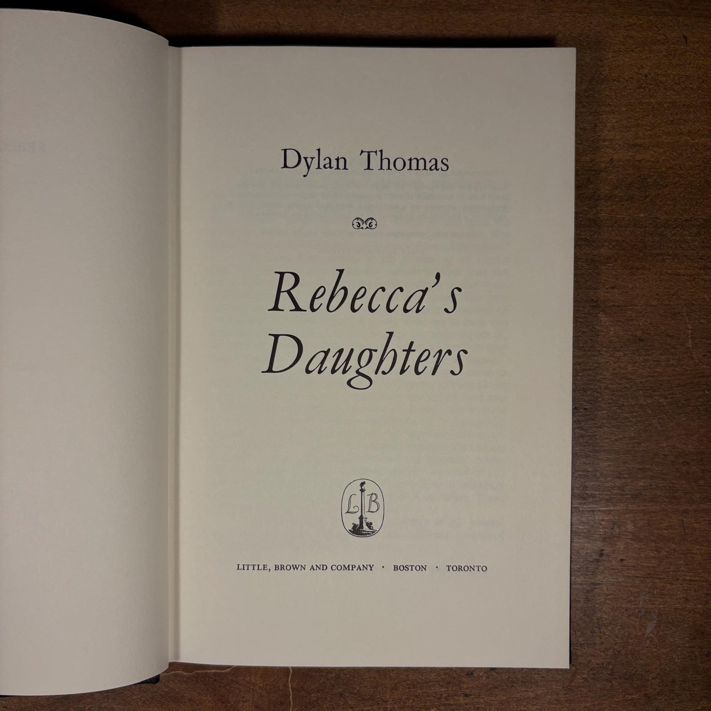 First American Printing - Rebecca’s Daughters / Dylan Thomas (1966) Vintage Hardcover Book