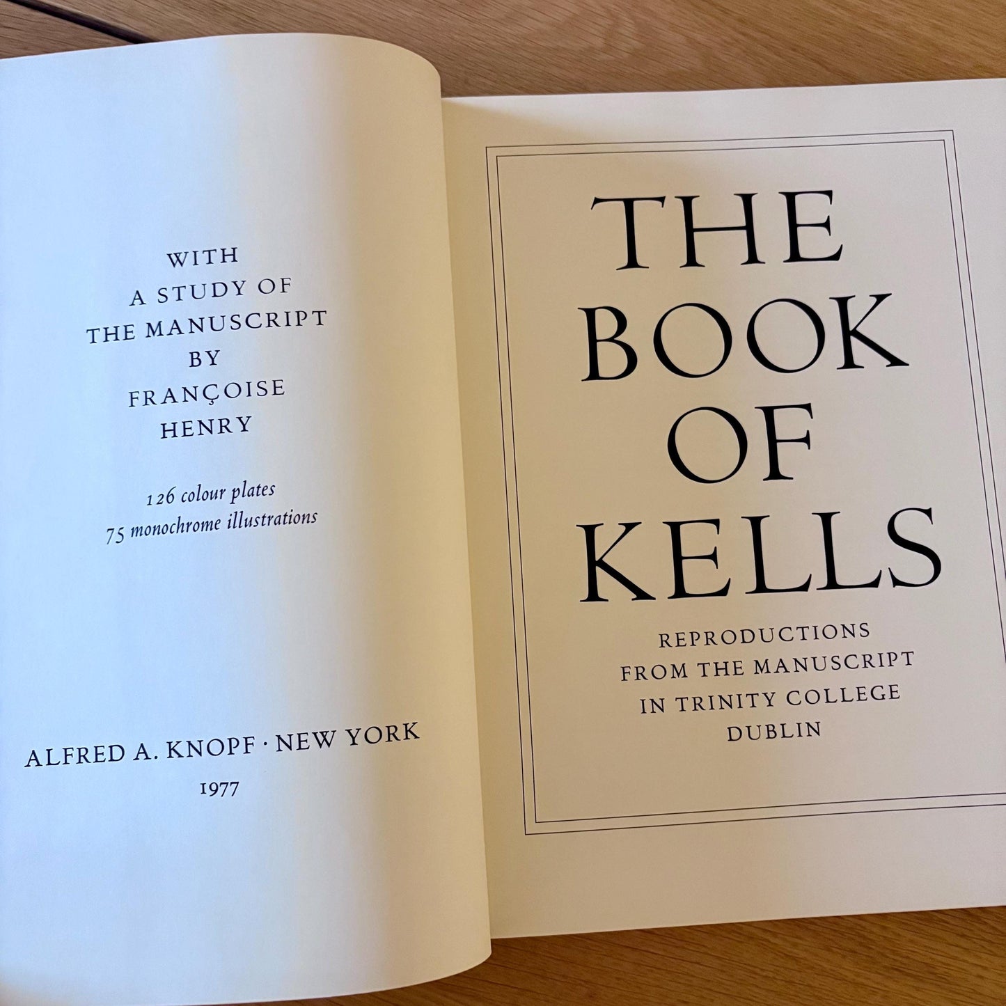 The Book of Kells: Reproductions from the Manuscripts in Trinity College Dublin (1977) Vintage Hardcover Book