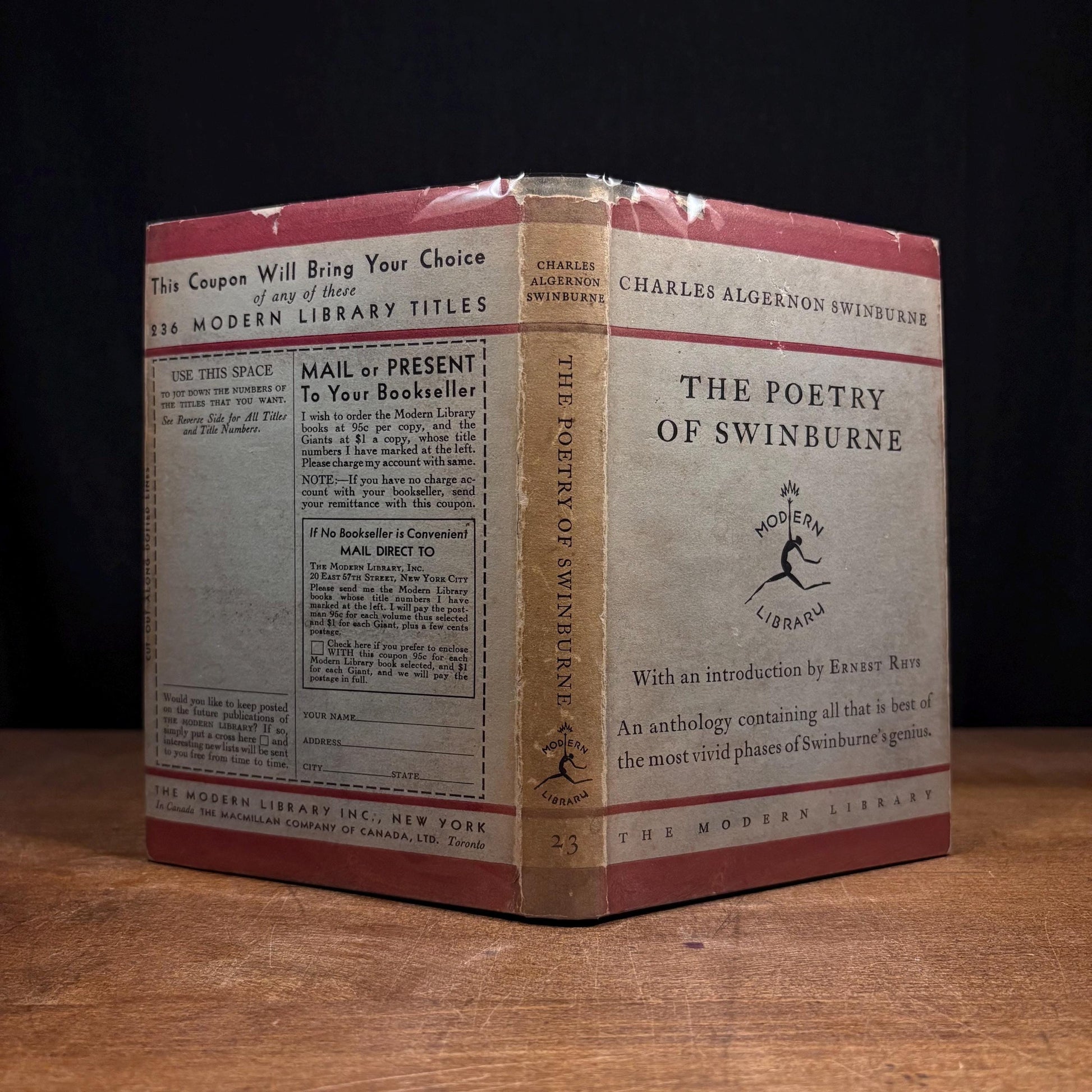 Modern Library - Poems / Algernon Charles Swinburne (1930) Vintage Hardcover Book