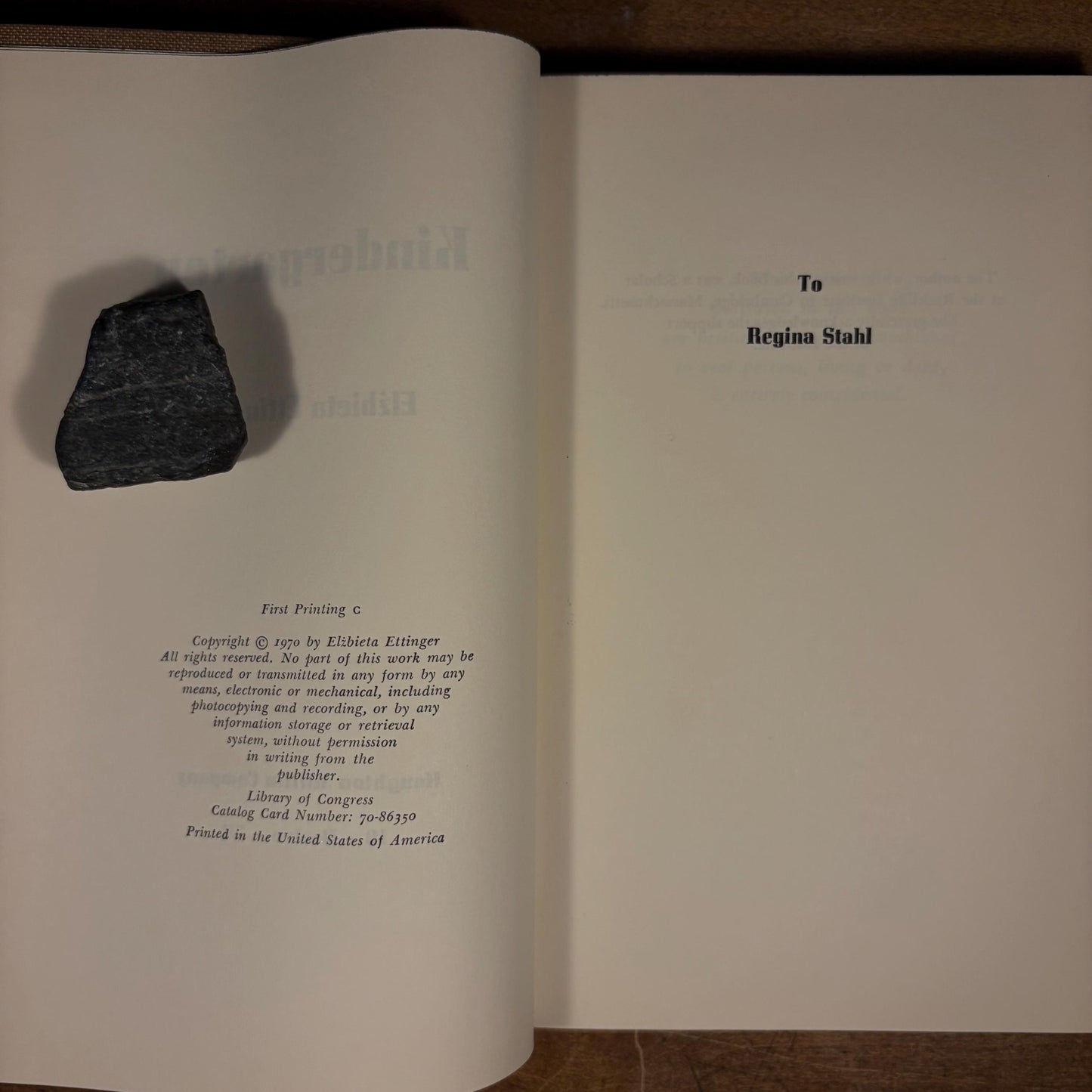 First Printing - Kindergarten / Elżbieta Ettinger (1970) Vintage Hardcover Book