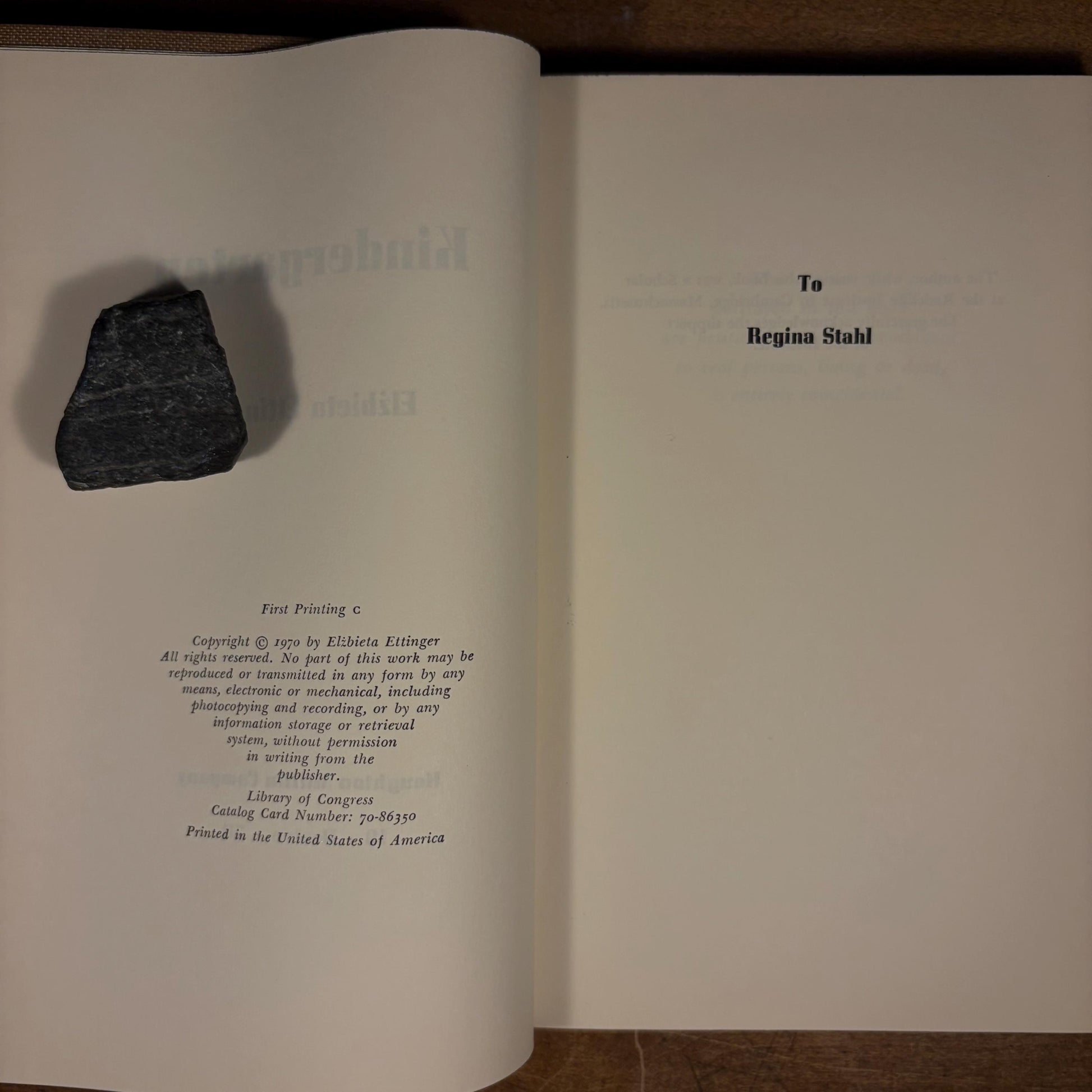 First Printing - Kindergarten / Elżbieta Ettinger (1970) Vintage Hardcover Book