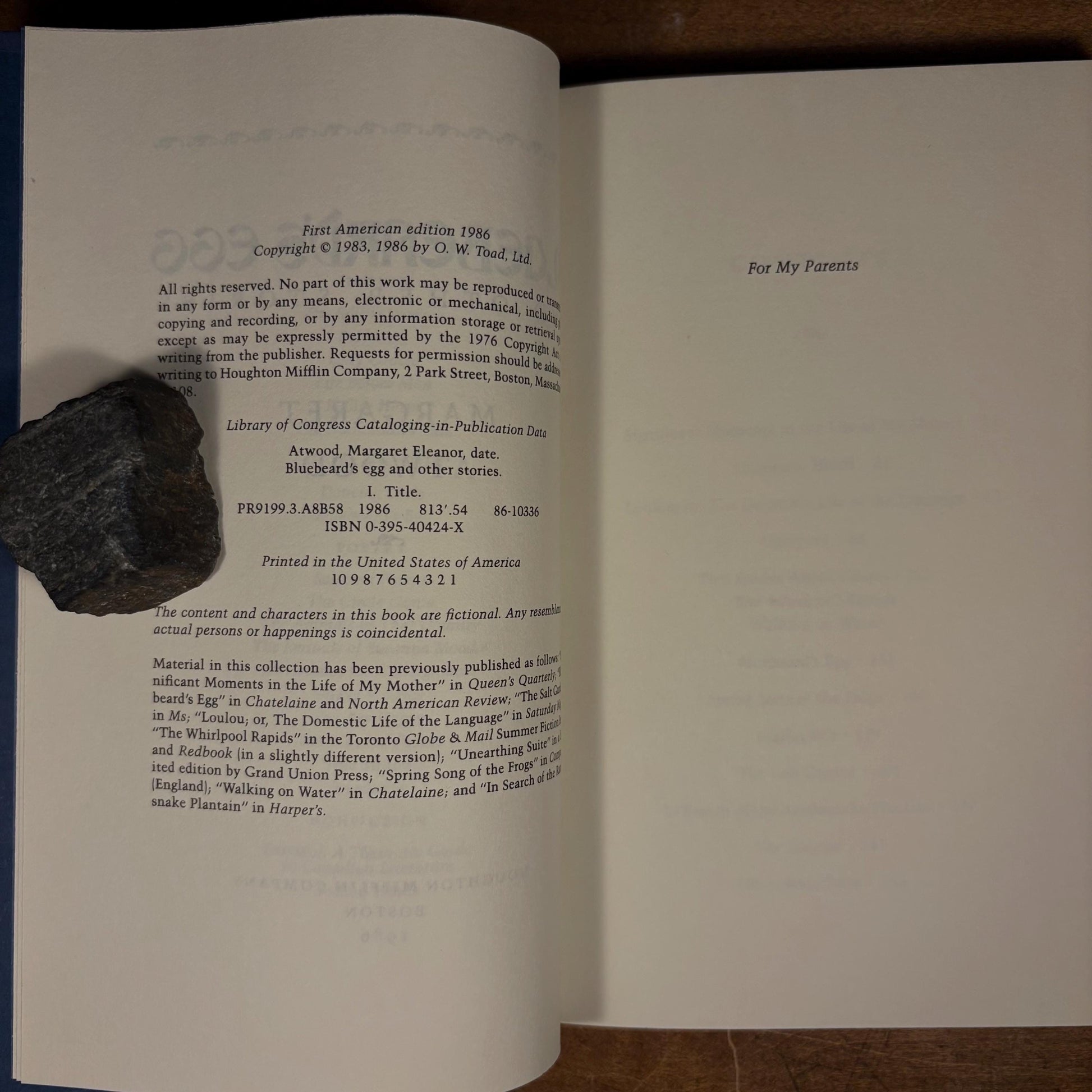 First Printing - Bluebeard's Egg and Other Stories / Margaret Atwood (1986) Vintage Hardcover Book