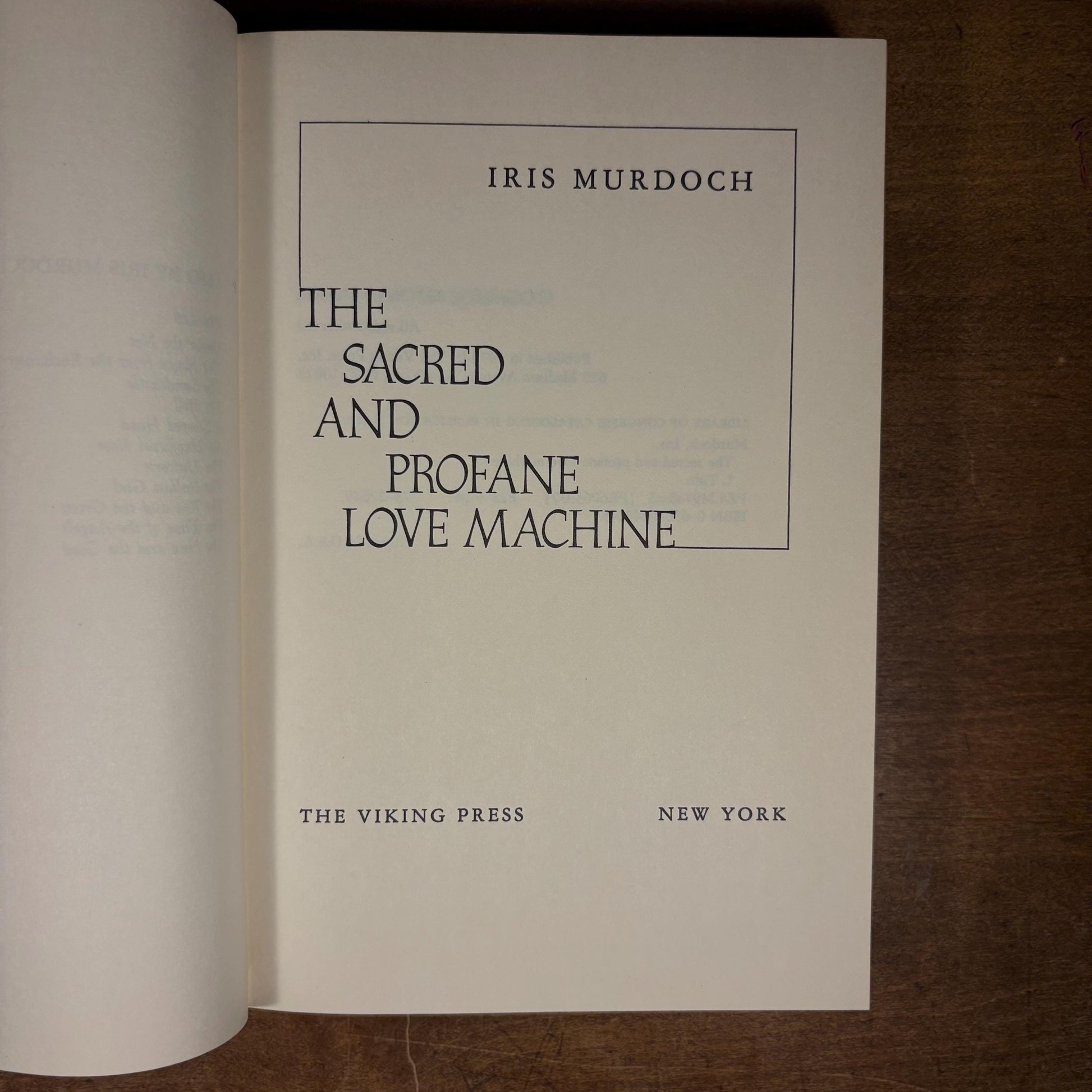 First American Printing - The Sacred and Profane Love Machine / Iris Murdoch (1974) Vintage Hardcover Book