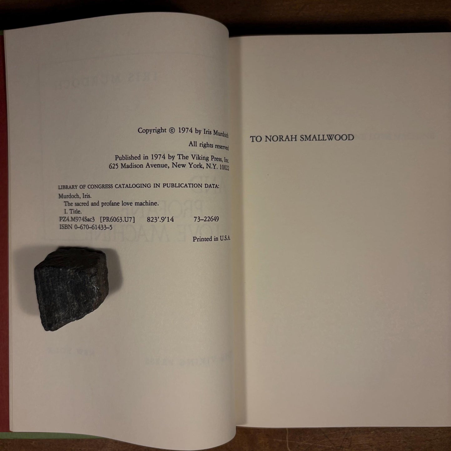 First American Printing - The Sacred and Profane Love Machine / Iris Murdoch (1974) Vintage Hardcover Book