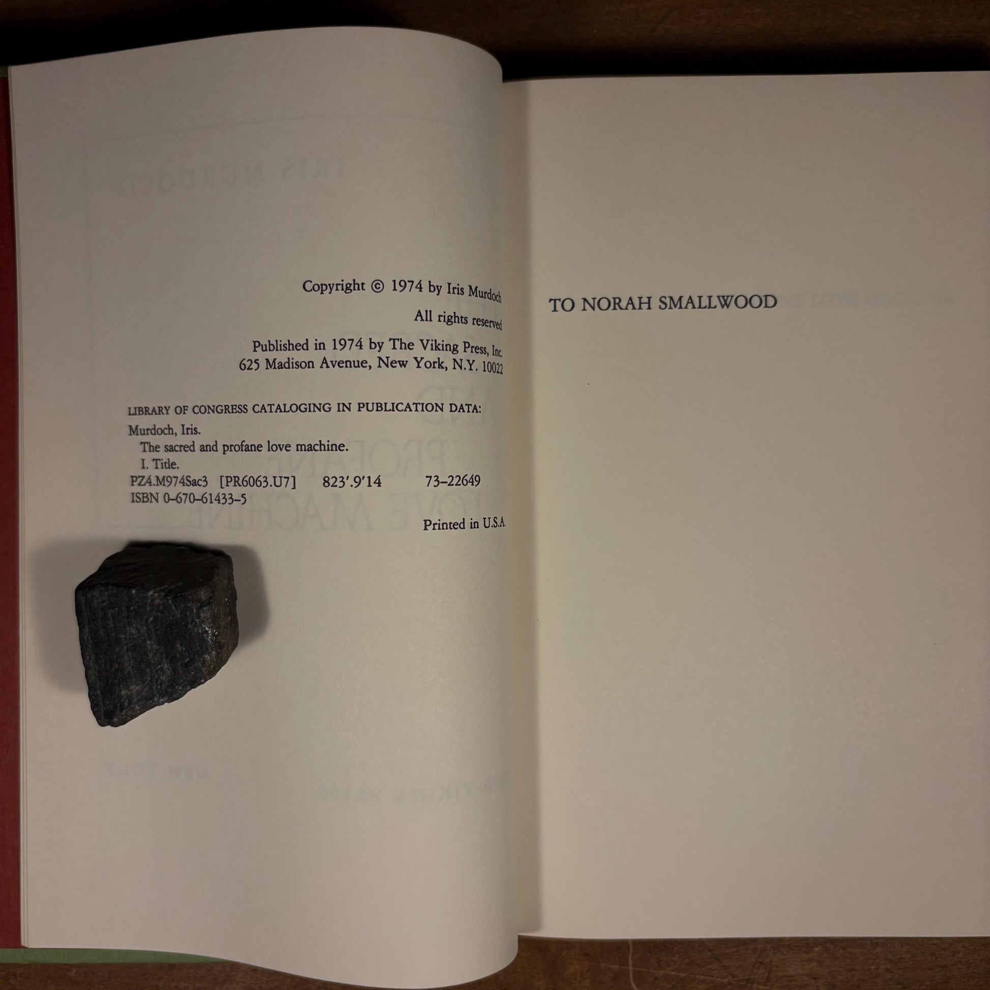 First American Printing - The Sacred and Profane Love Machine / Iris Murdoch (1974) Vintage Hardcover Book