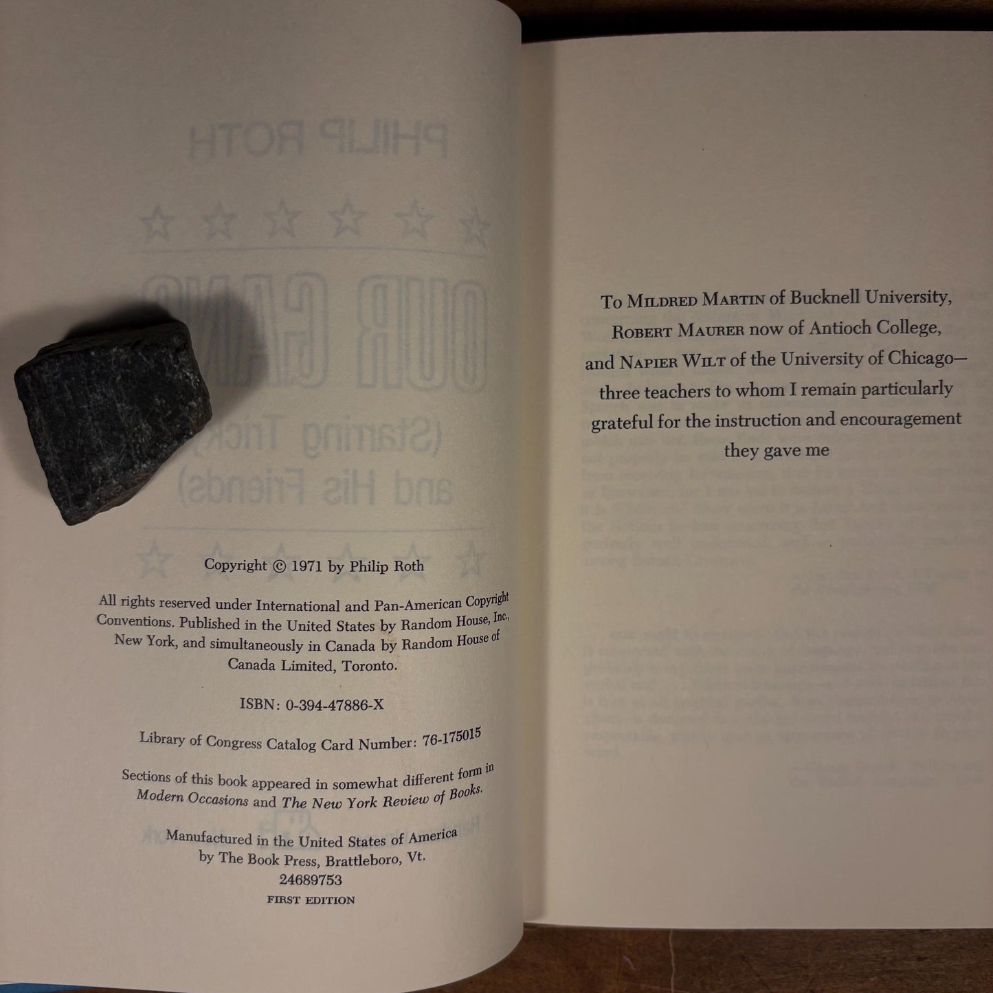 First Printing - Our Gang / Philip Roth (1971) Vintage Hardcover Book