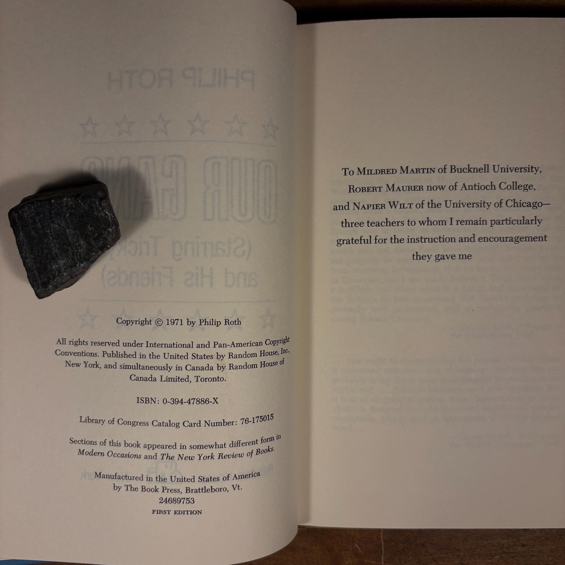 First Printing - Our Gang / Philip Roth (1971) Vintage Hardcover Book