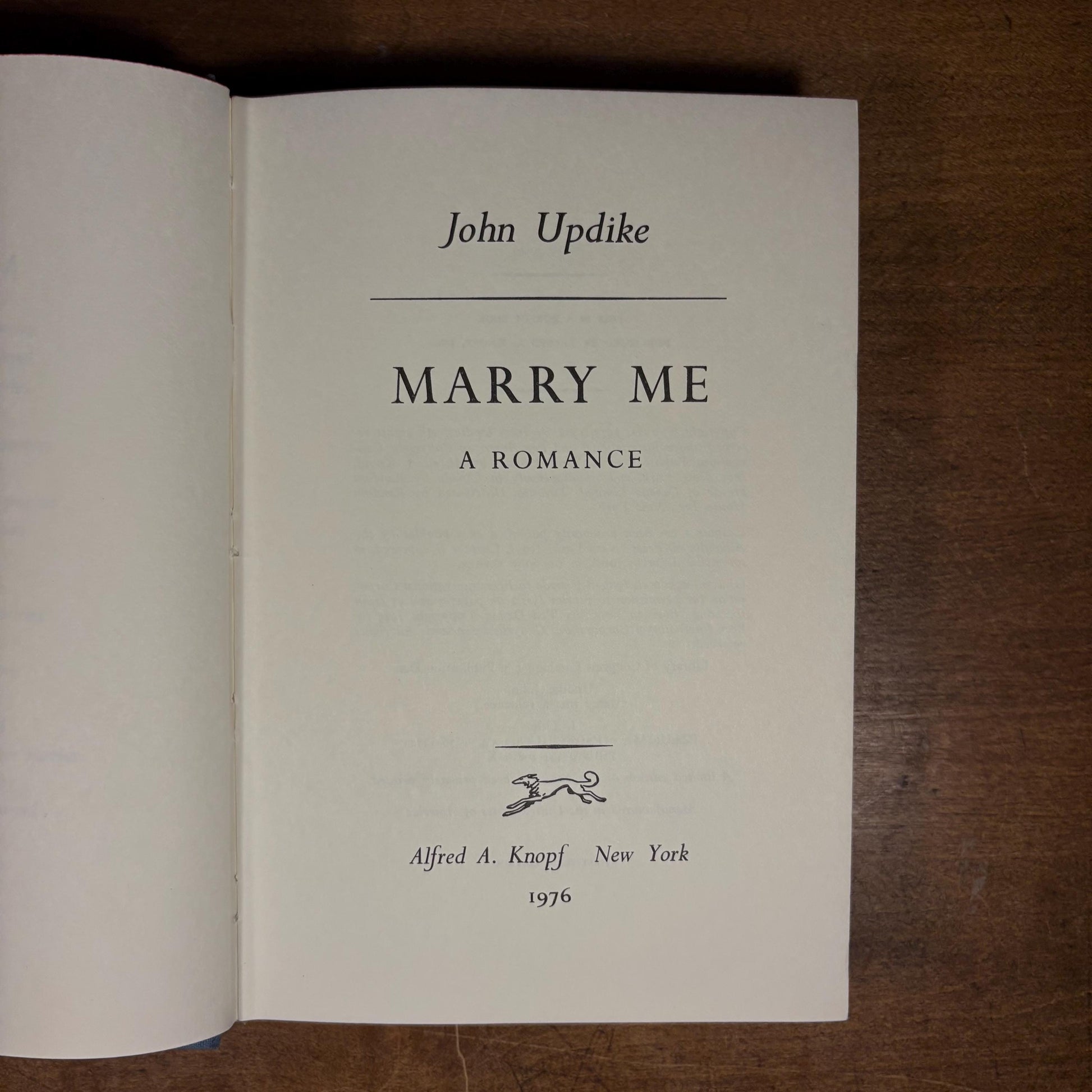 First Printing - Marry Me: A Romance / John Updike (1976) Vintage Hardcover Book