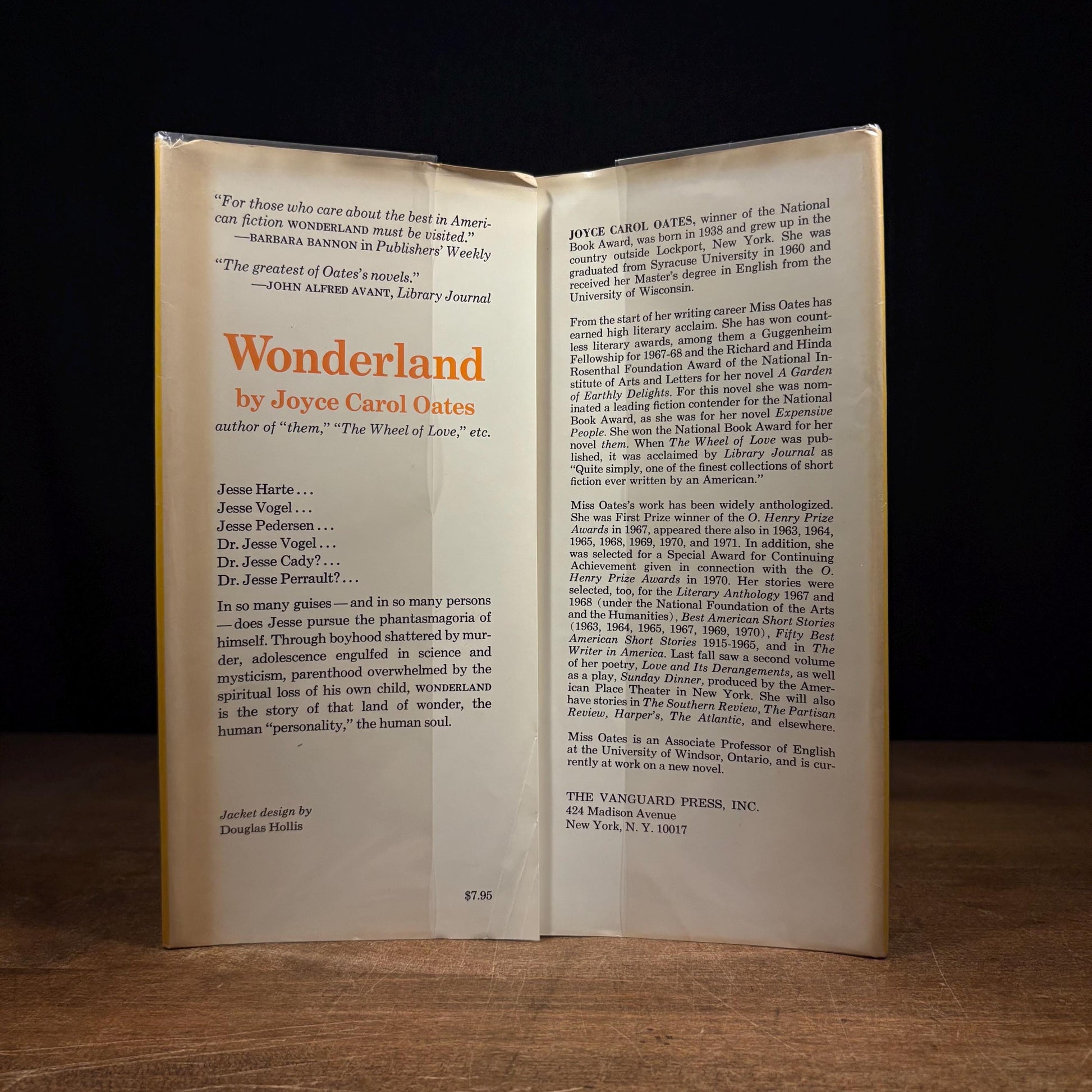 First Printing - Wonderland: A Novel / Joyce Carol Oates (1971) Vintage Hardcover Book