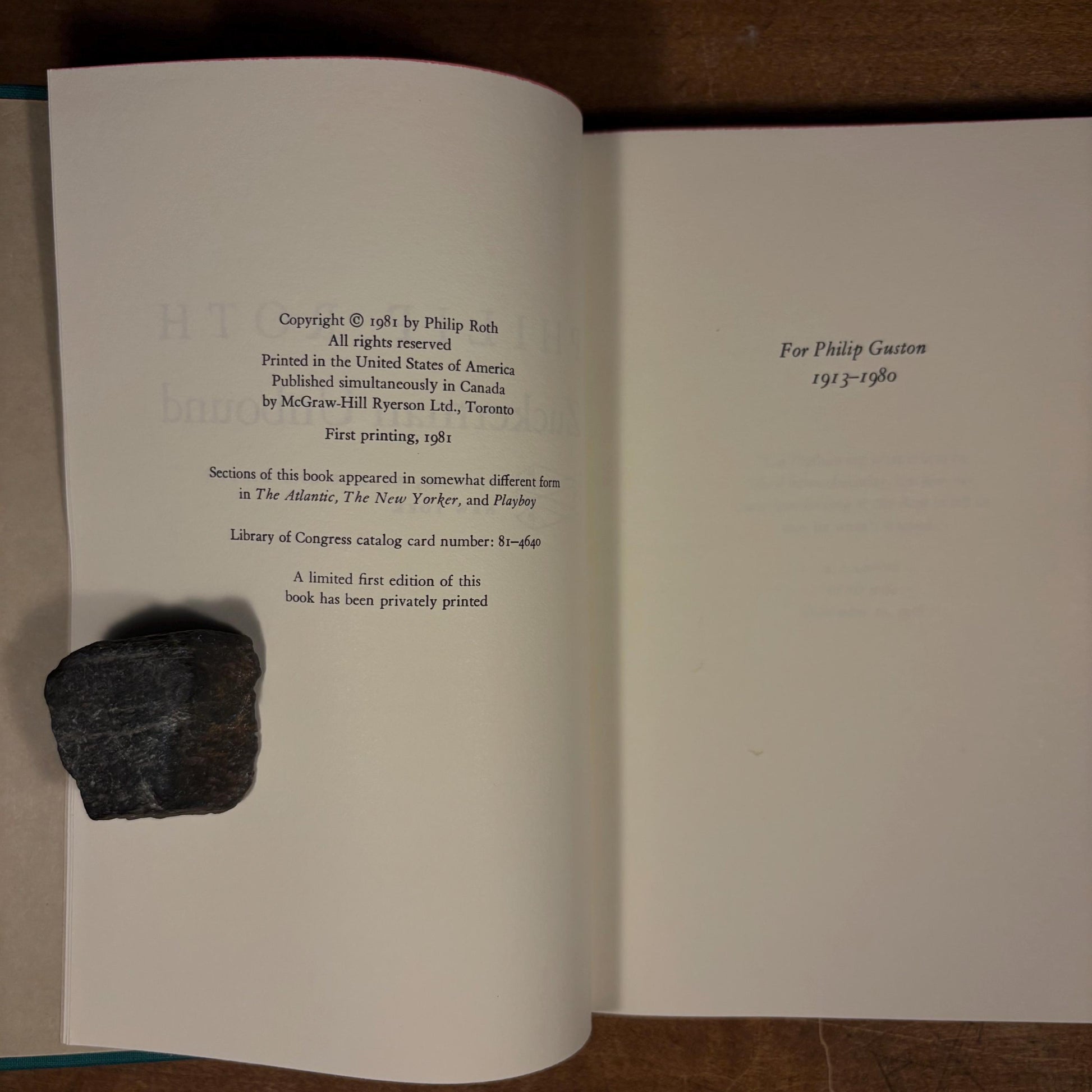 First Printing - Zuckerman Unbound / Philip Roth (1981) Vintage Hardcover Book