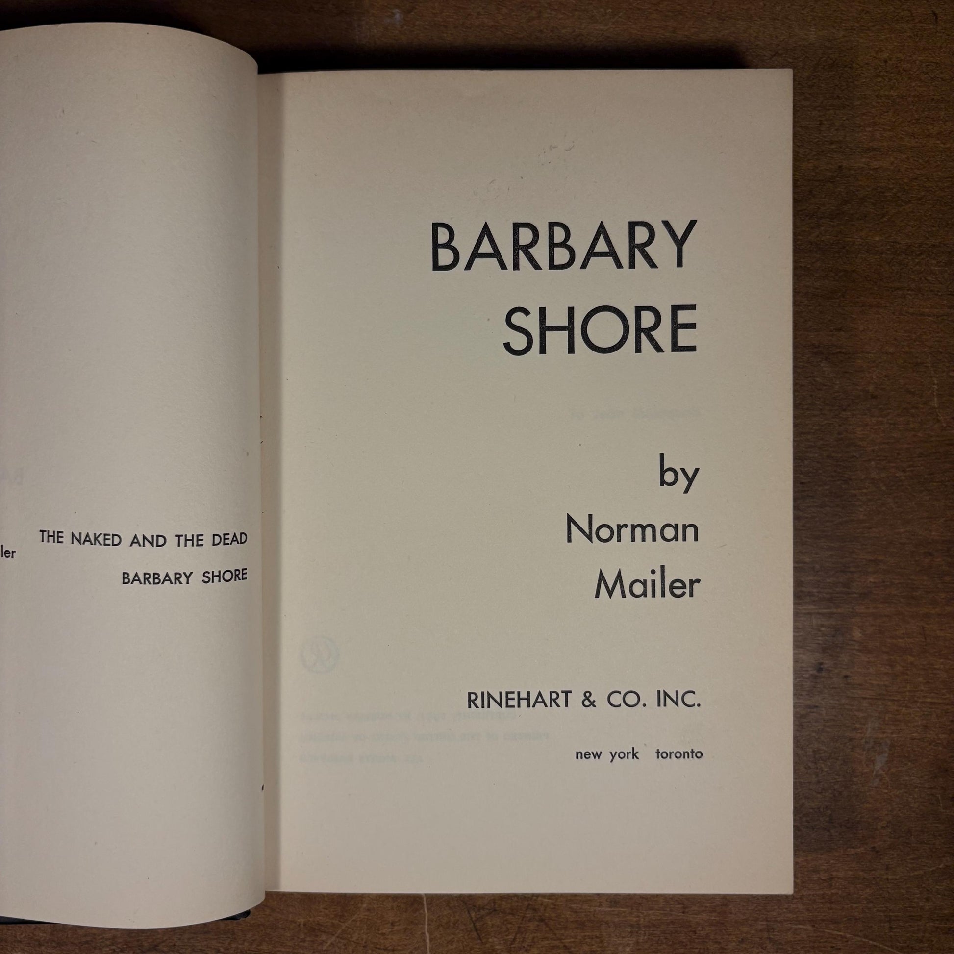 First Printing - Barbary Shore / Norman Mailer (1951) Vintage Hardcover Book