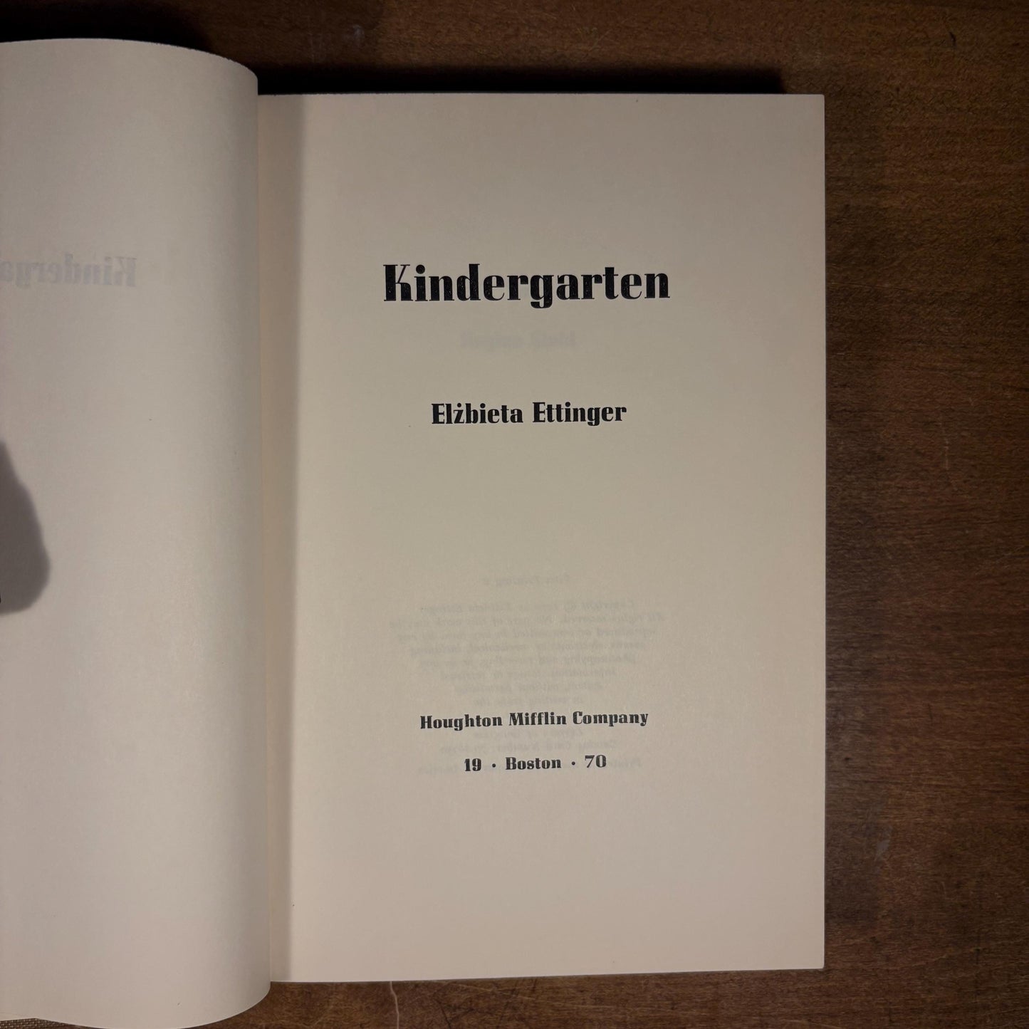First Printing - Kindergarten / Elżbieta Ettinger (1970) Vintage Hardcover Book