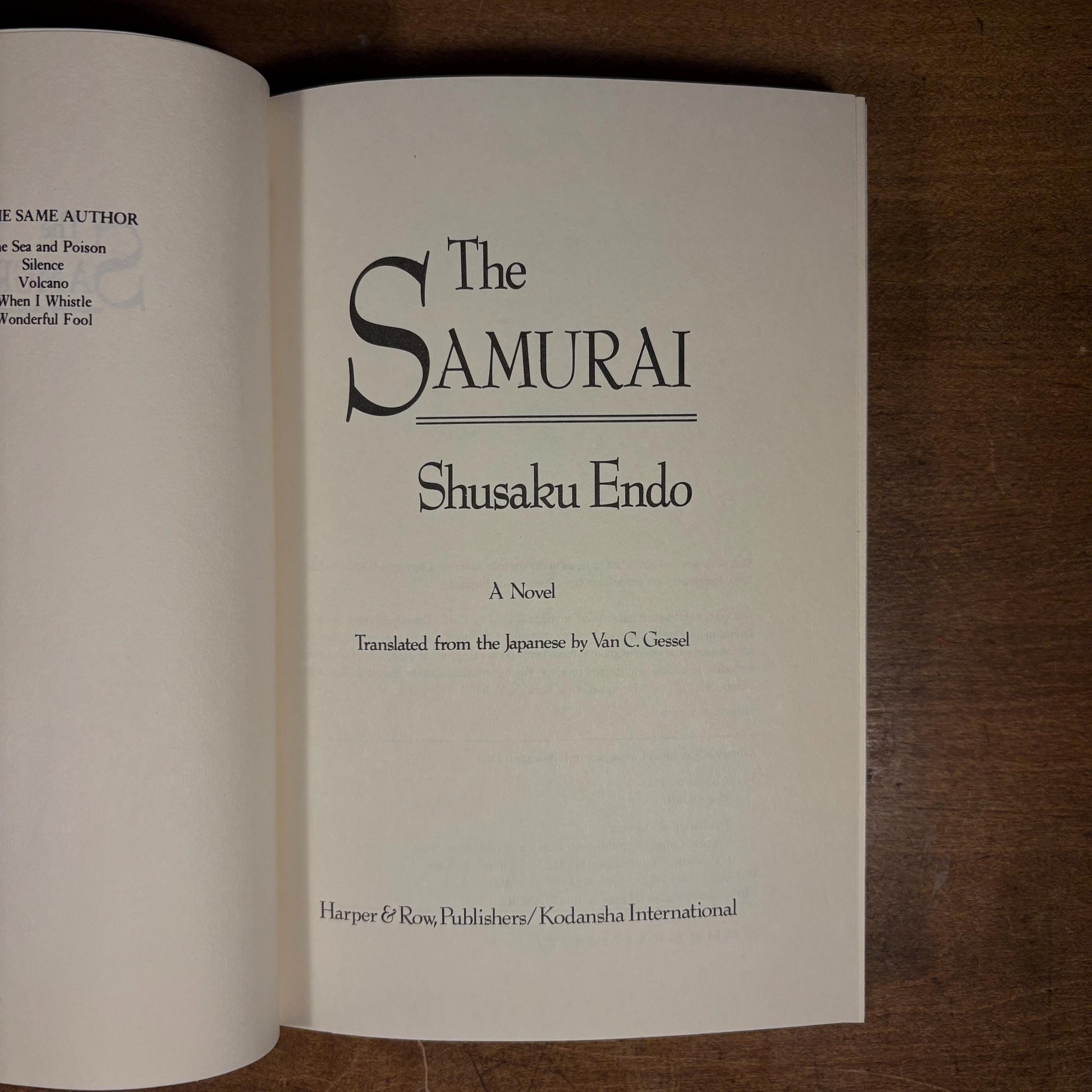First American Printing - The Samurai / Shusaku Endo (1982) Vintage Hardcover Book