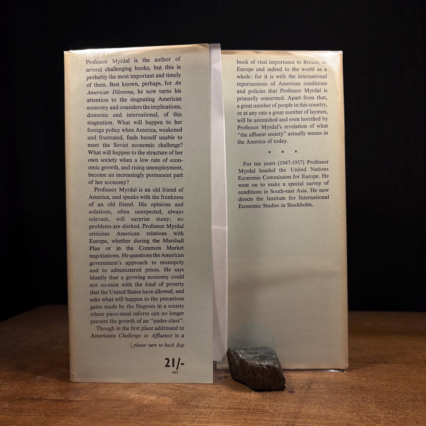 First Printing - Challenge to Affluence / Gunnar Myrdal (1963) Vintage Hardcover Book