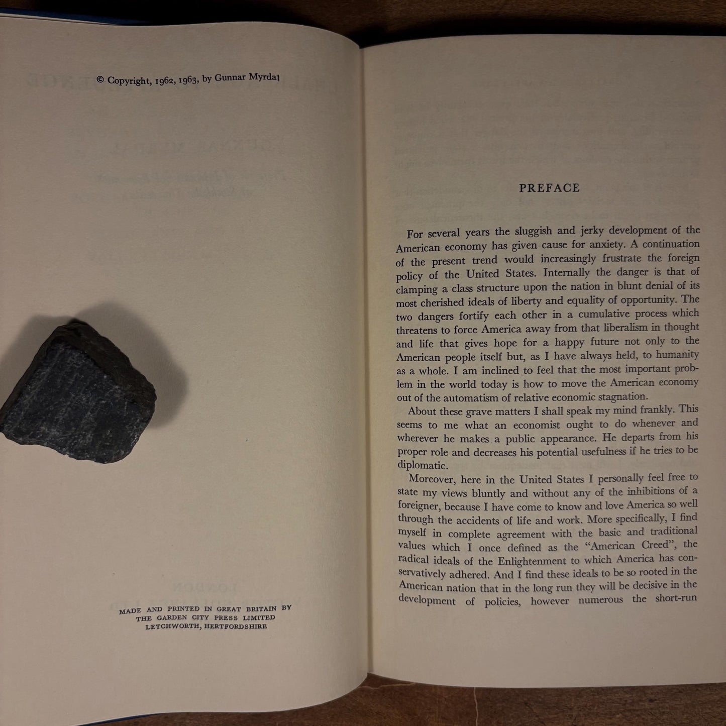 First Printing - Challenge to Affluence / Gunnar Myrdal (1963) Vintage Hardcover Book