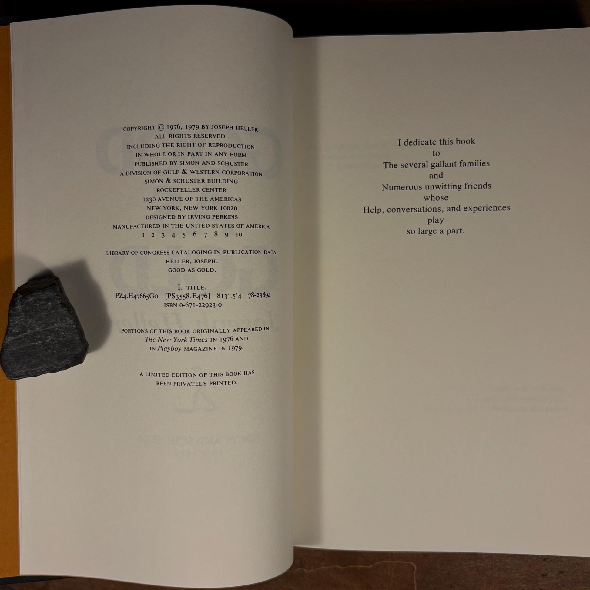 First Printing - Good as Gold / Joseph Heller (1979) Vintage Hardcover Book