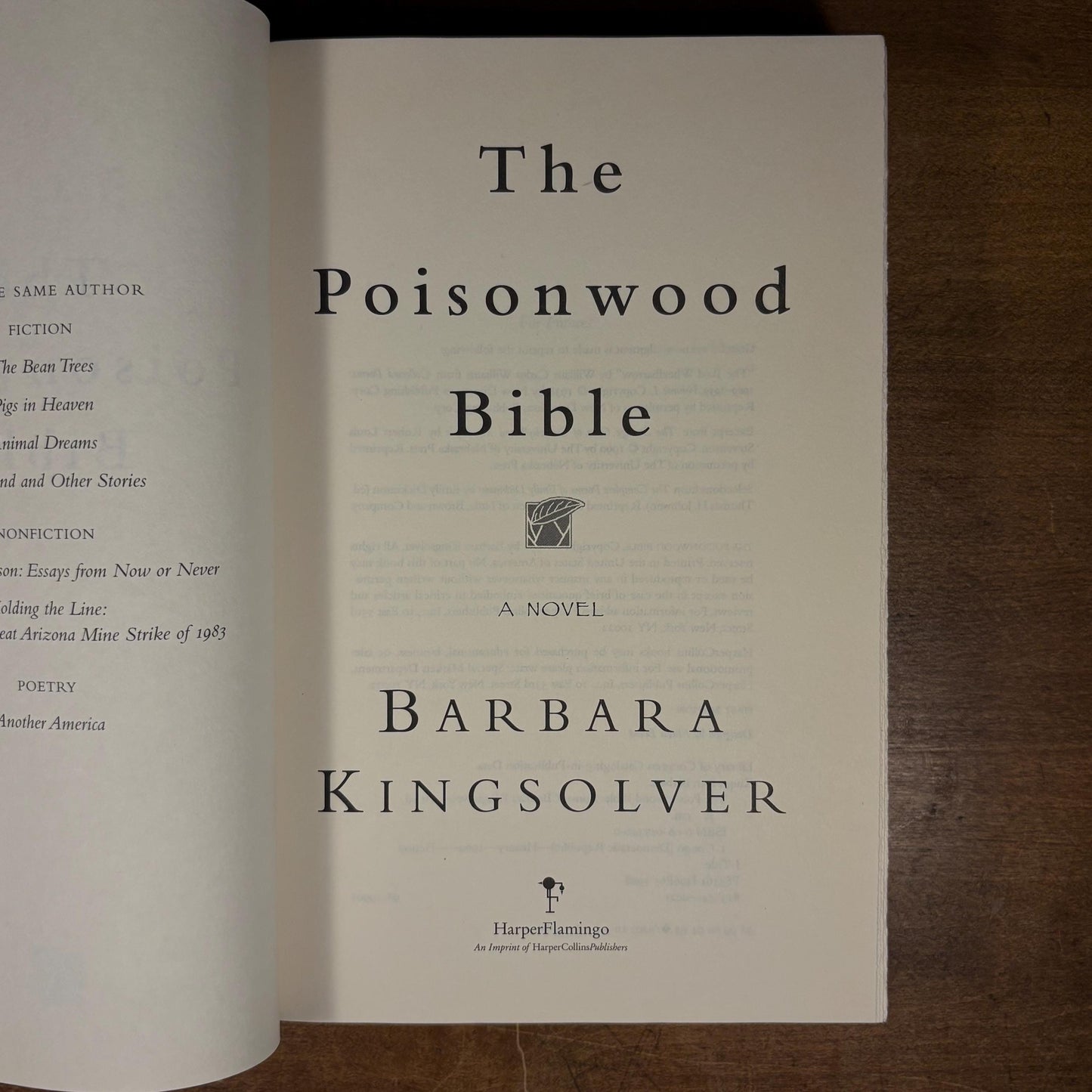 First Printing - The Poisonwood Bible: A Novel / Barbara Kingsolver (1998) Vintage Hardcover Book