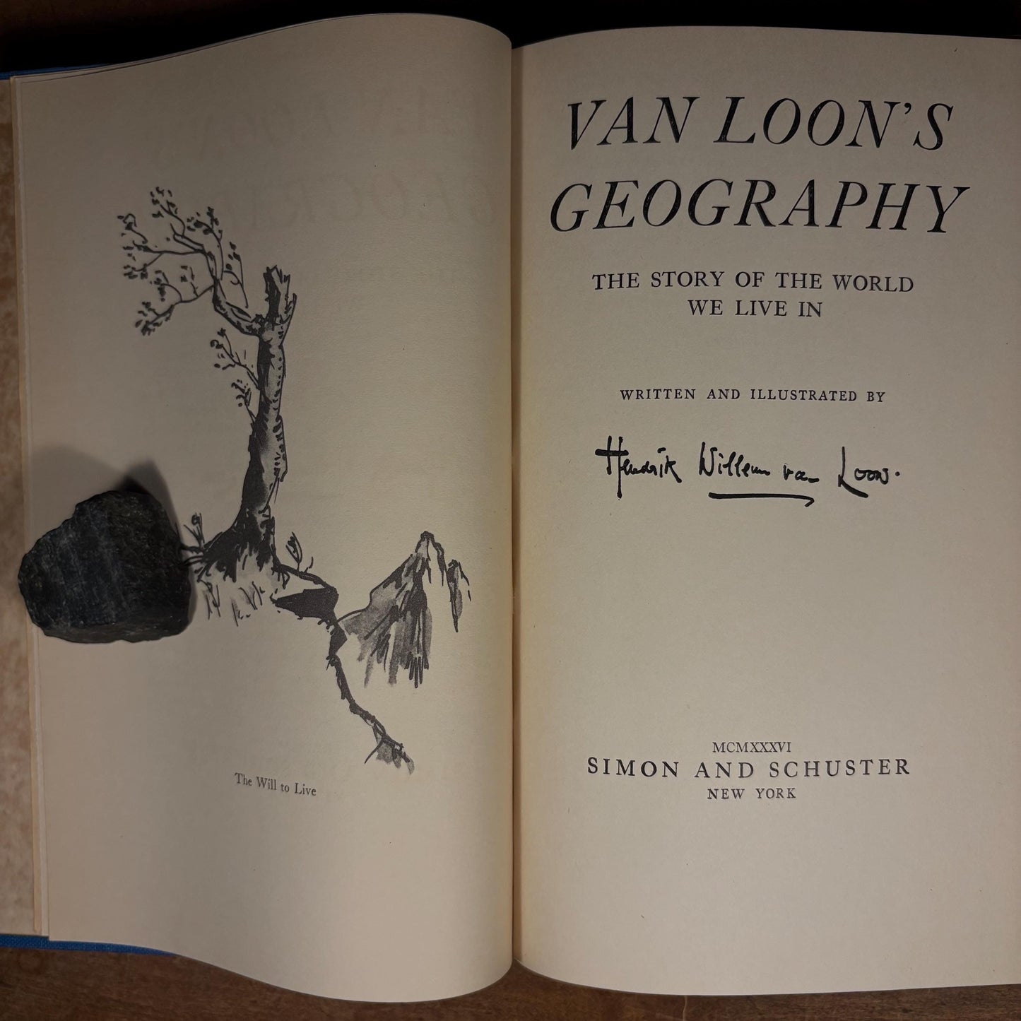Early Printing - Van Loon’s Geography: The Story of the World We Live In / Hendrik Willem Van Loon (1937) Vintage Hardcover Book