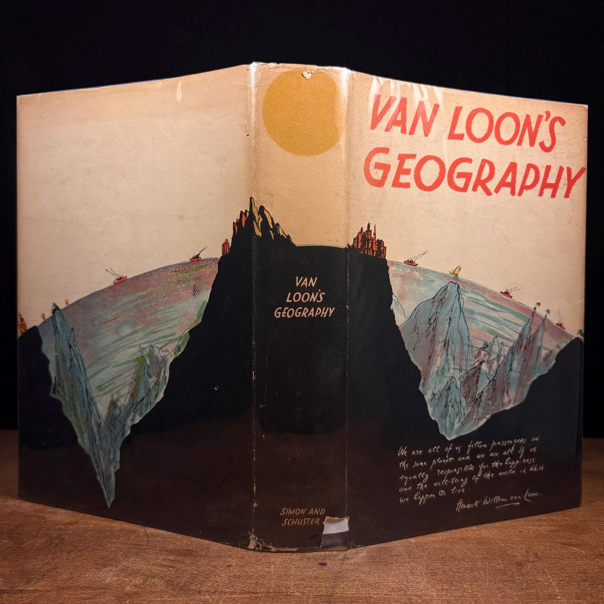 Early Printing - Van Loon’s Geography: The Story of the World We Live In / Hendrik Willem Van Loon (1937) Vintage Hardcover Book